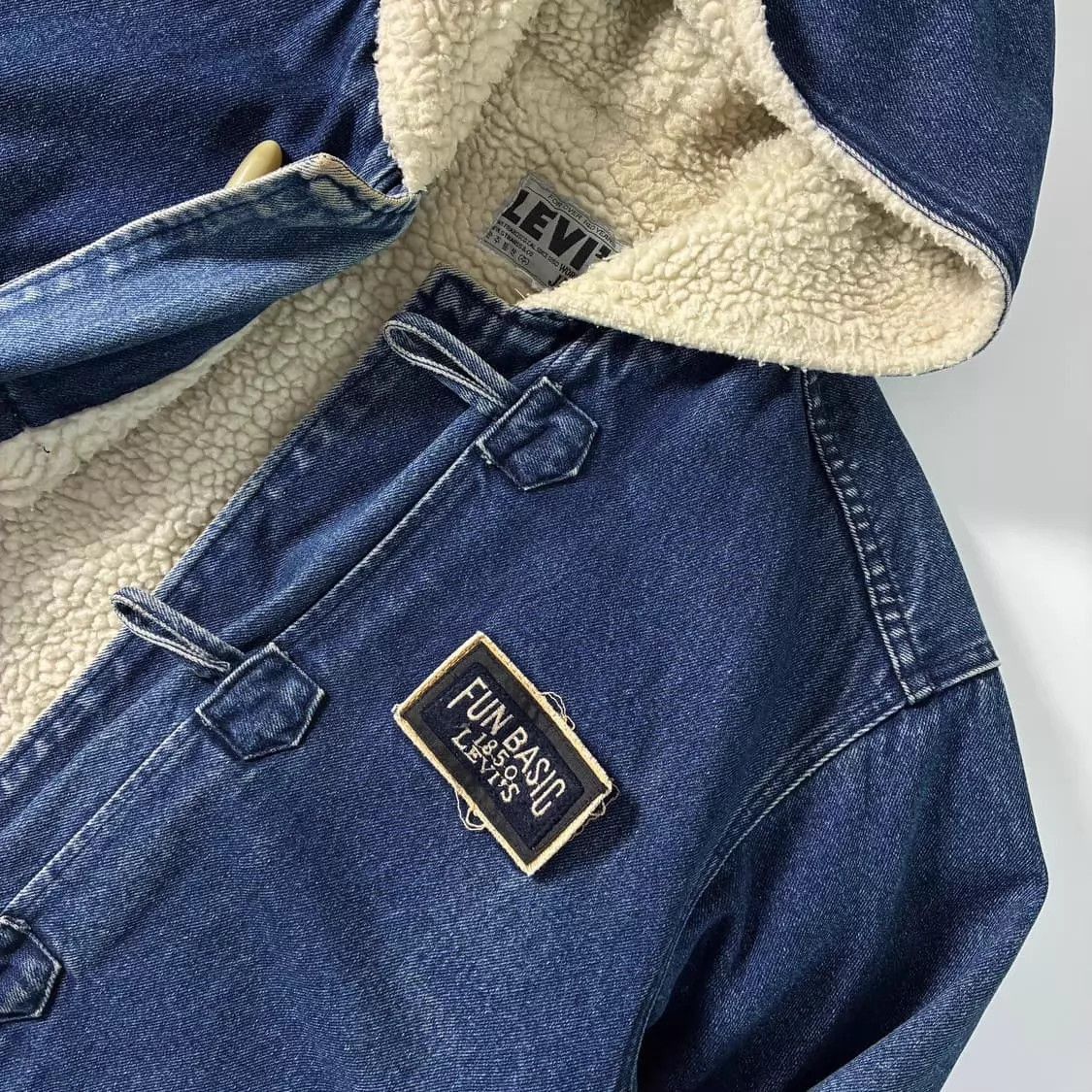Levi's Hooded Denim Jacket with Sherpa Lining - Blue, M Size US M / EU 48-50 / 2 - 1 Thumbnail