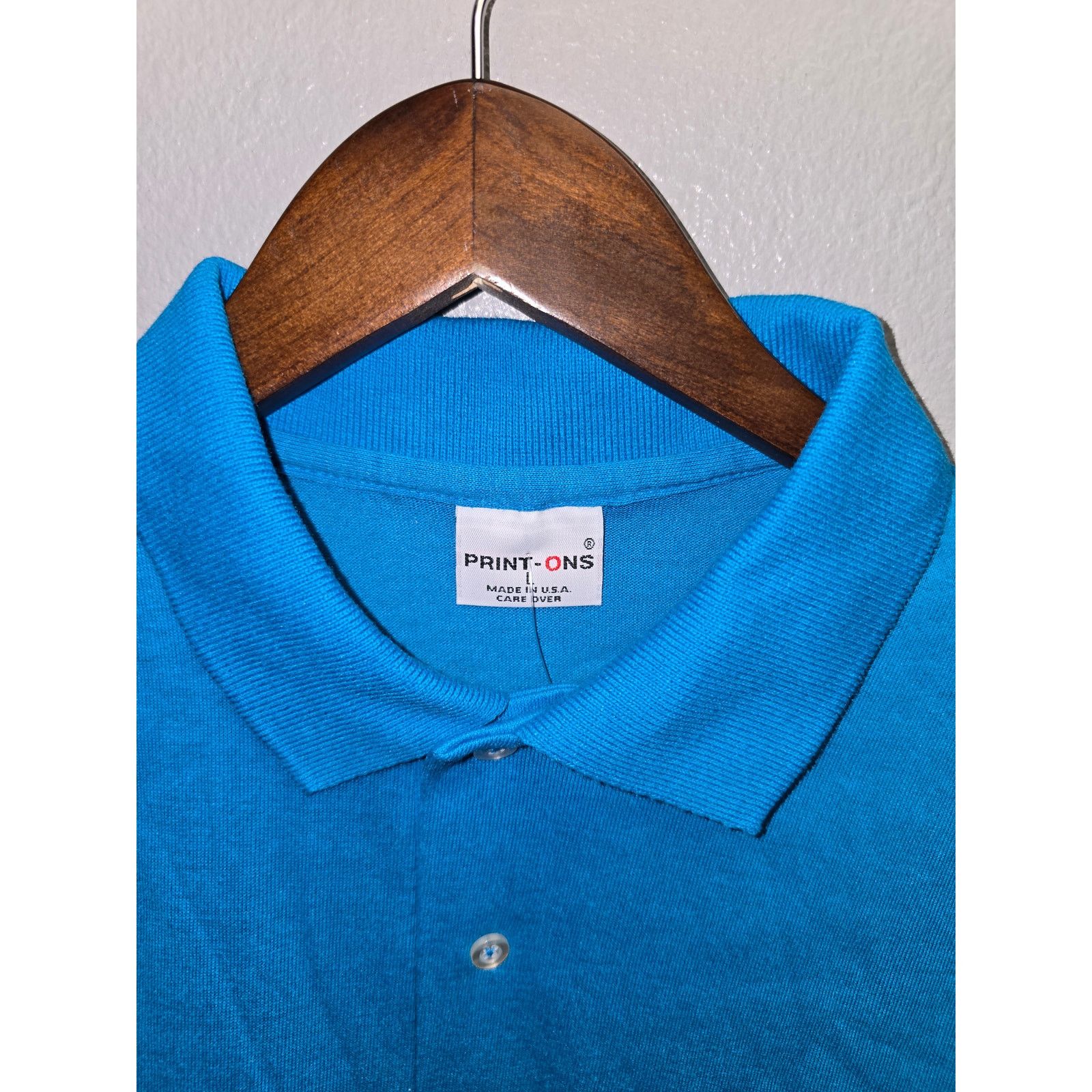 Vintage Vintage Polo Shirt Blue Mens Large Blank Top VTG 90s L Size US L / EU 52-54 / 3 - 2 Thumbnail
