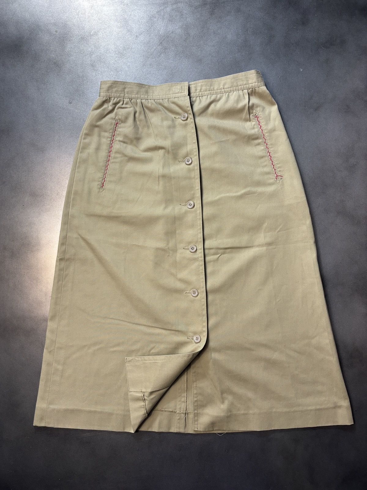 JCPenney × Sears × Vintage 1990s Maxi Skirt Vintage Tabi Skirt Front Button Loden Trad Size 32" / US 10 / IT 46 - 2 Thumbnail