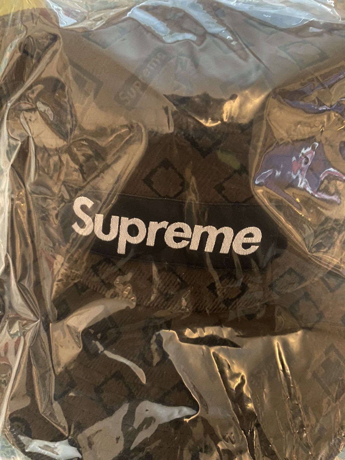 Supreme Supreme Flocked Denim Camp Cap Brown Size ONE SIZE - 5 Thumbnail