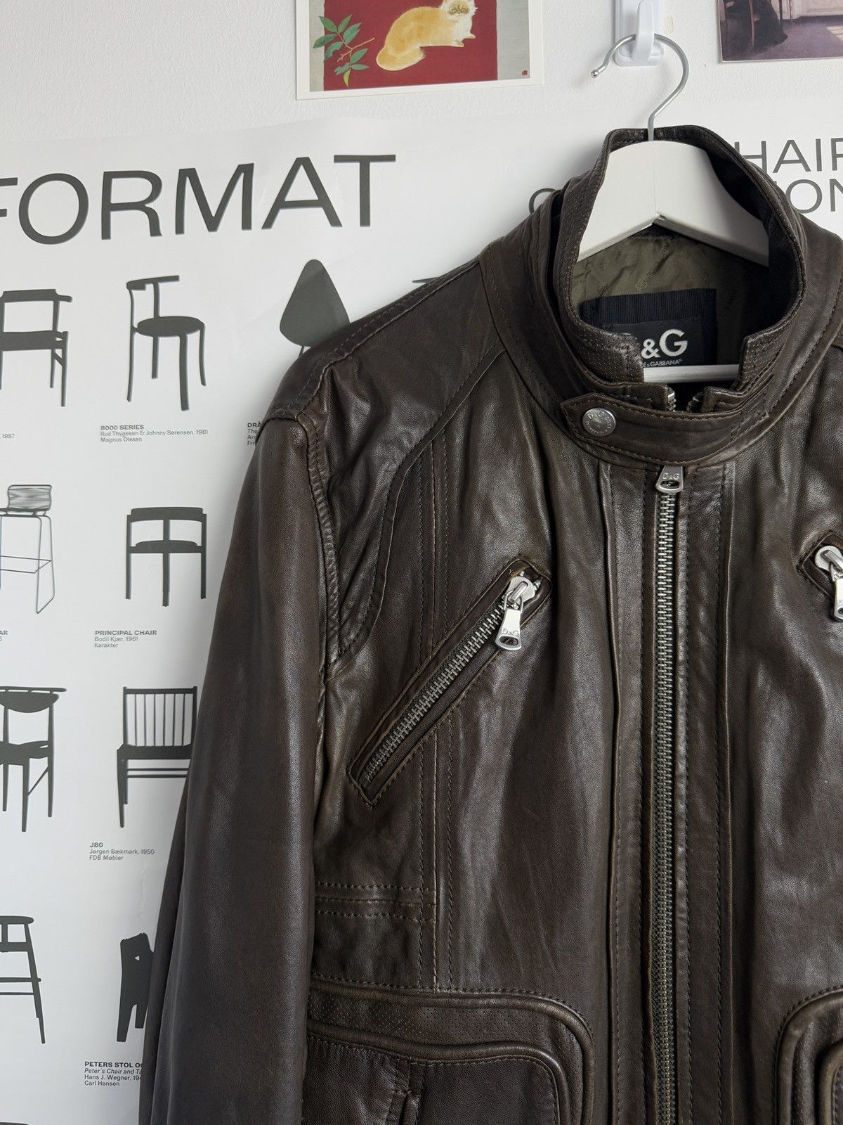 Dolce & Gabbana Vintage Dolce & Gabbana moto biker leather jacket 52 L rare Size US L / EU 52-54 / 3 - 3 Thumbnail