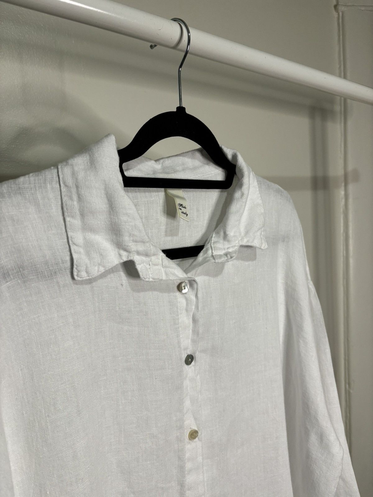 Vintage Vintage White Linen Button-Up Shirt Size US XL / EU 56 / 4 - 2 Thumbnail