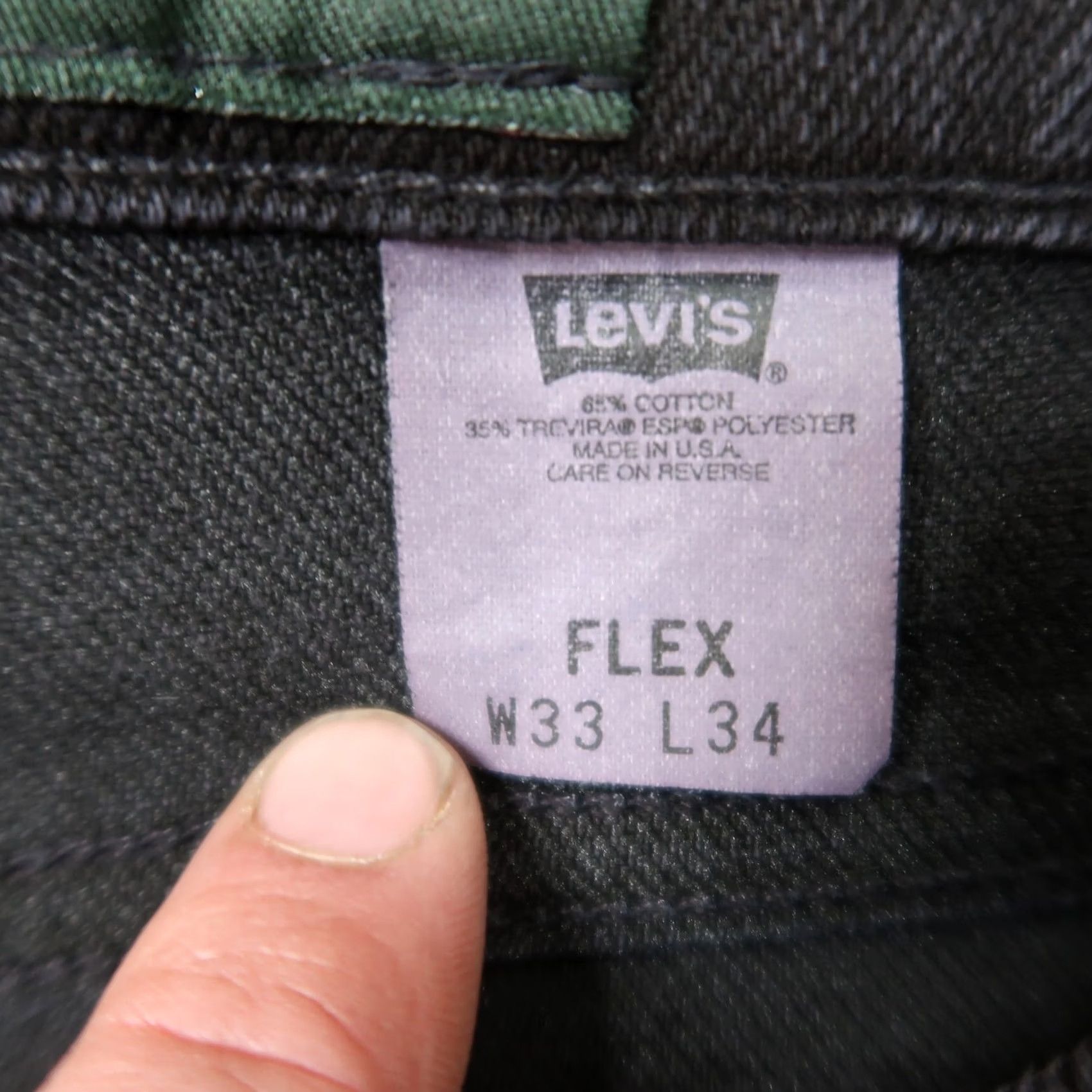 Levi's VINTAGE Levi's 540 Jeans Men's 33x34 Black Denim 540 Made in USA 90s USA Jeans Mens Regular Straight 5-Pocket Denim Black Leather? Size US 33 - 4 Thumbnail