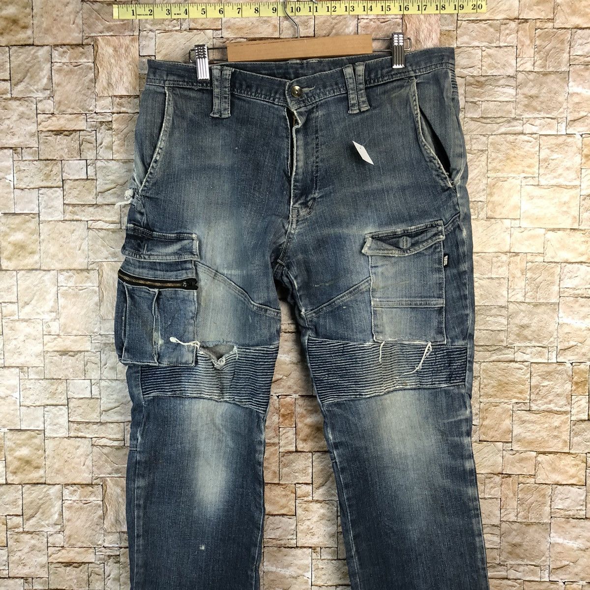 Japanese Brand Tora ripped Denim utility tactical distressed Pants #A959 Size US 33 - 5 Thumbnail