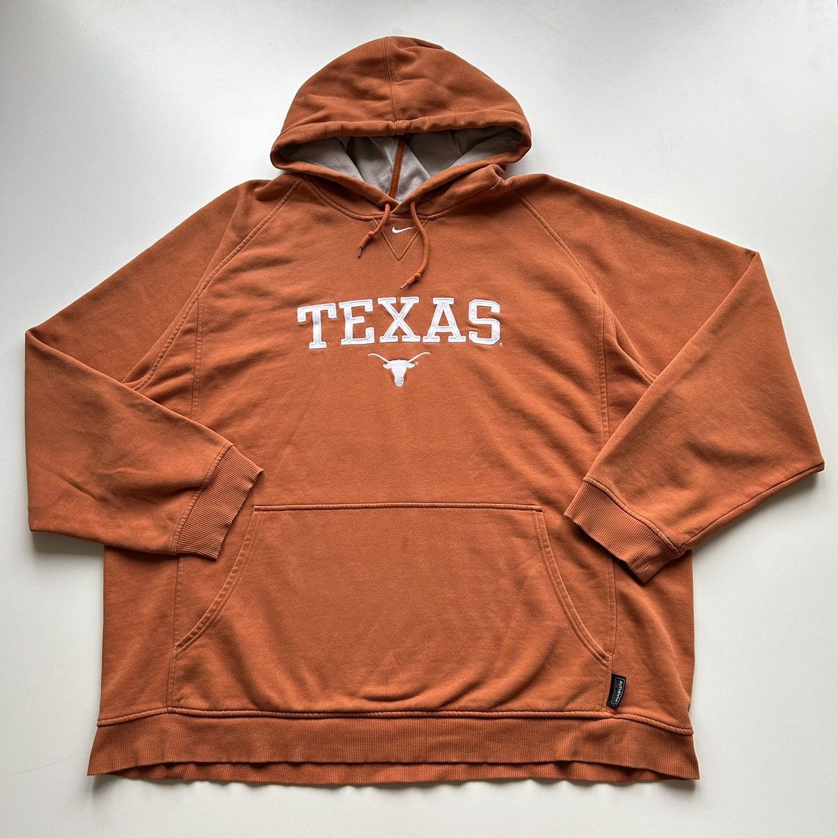 image of Vintage 90's Texas Longhorns NCAA Nike Center Swoosh Hoodie in Orange, Men's (Size 2XL)