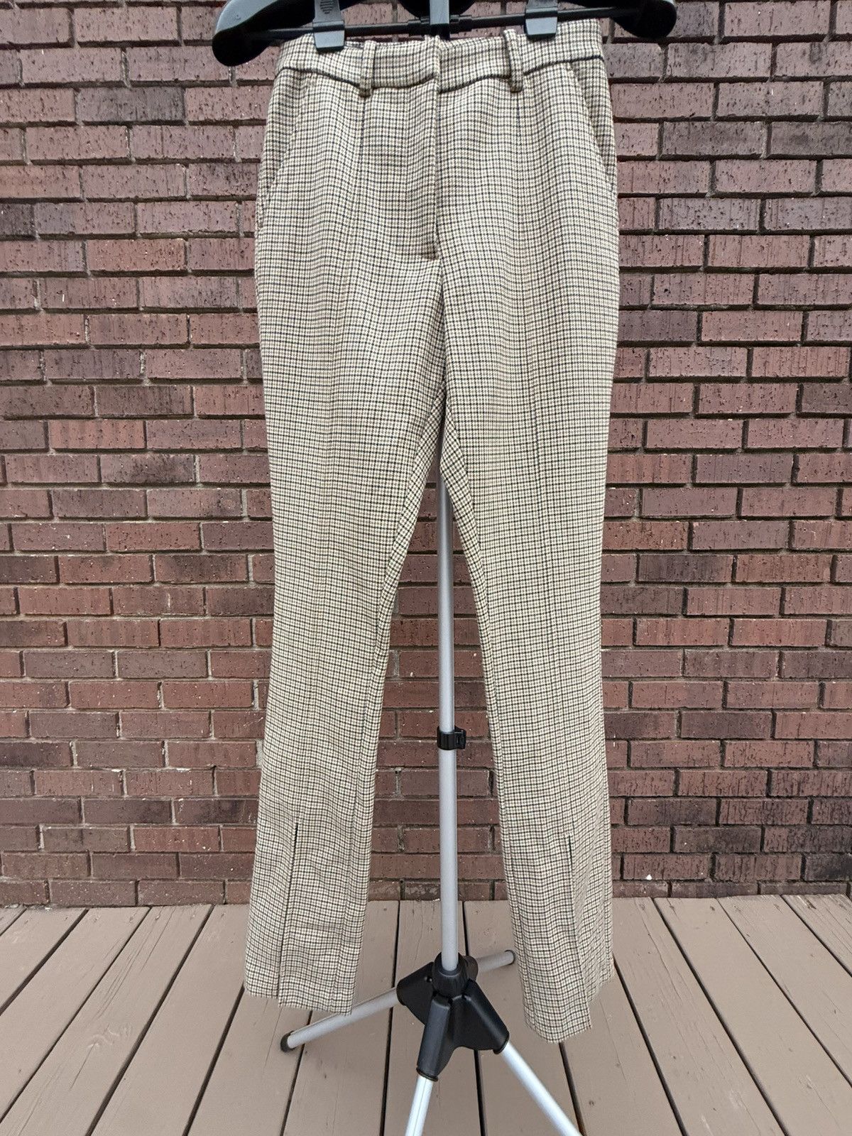 A.L.C. A.L.C. Women’s Edwin Pants Tan Split Leg Houndstooth Size 2 Size 26" / US 2 / IT 38 - 1 Thumbnail
