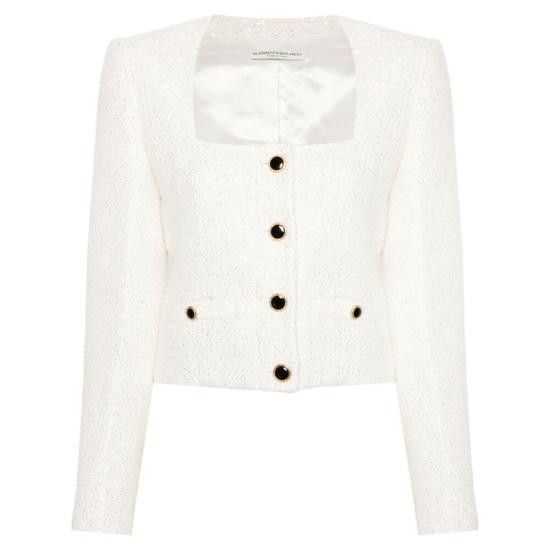 Alessandra Rich ALESSANDRA RICH Women Jackets FABX3839 F4364 0822 WHITE Size S / US 4 / IT 40 - 1 Thumbnail