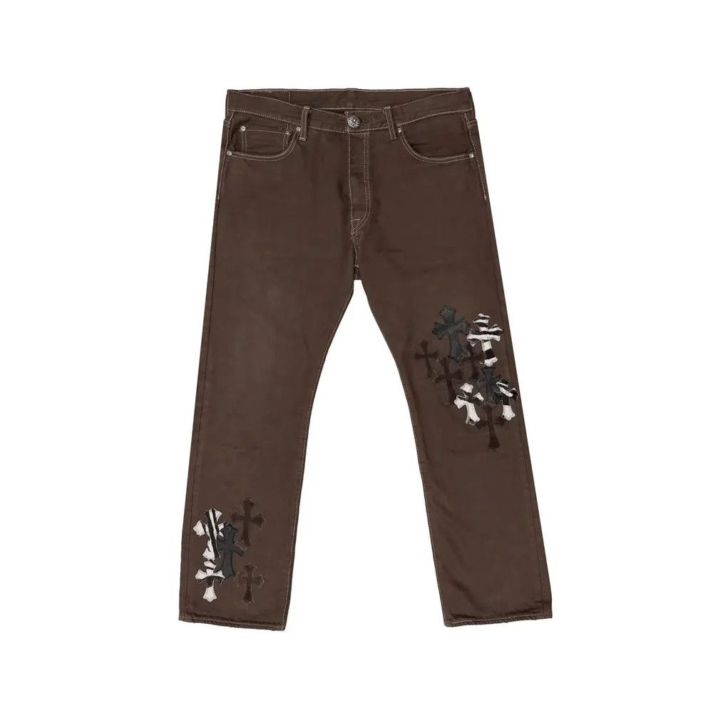 Chrome Hearts Chrome Hearts Levi's 501 Zebra & Black Cross Patch Jeans Size US 34 / EU 50 - 1 Thumbnail