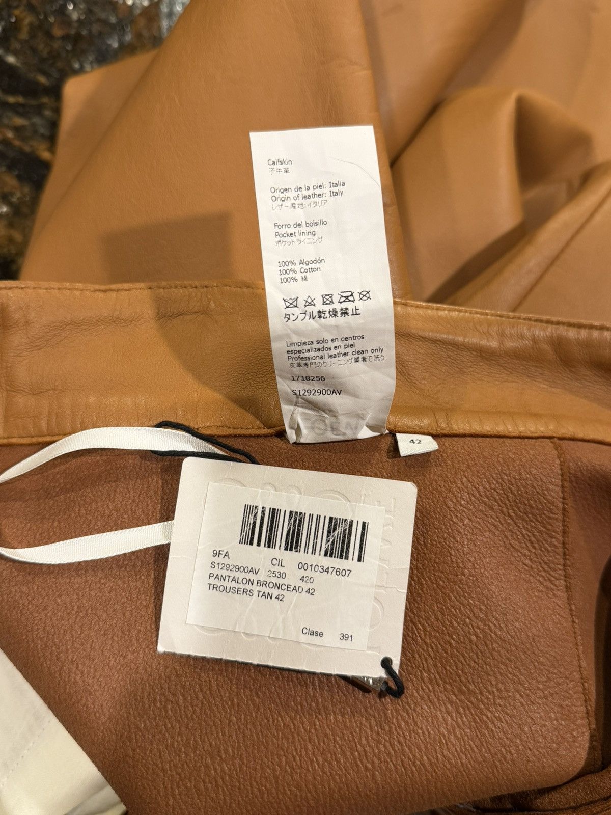 Loewe Loewe Pantalon Broncead Calfskin Leather Tan Trouser Pants Size US 33 - 15 Thumbnail