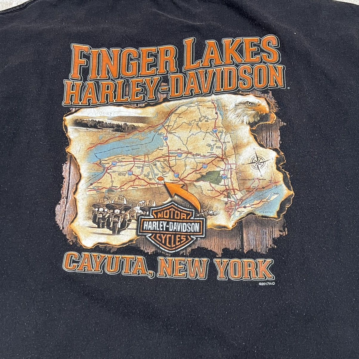Harley Davidson Vintage Y2K Harley Davidson Finger Lakes Tshirt Size XL Size US XL / EU 56 / 4 - 4 Thumbnail
