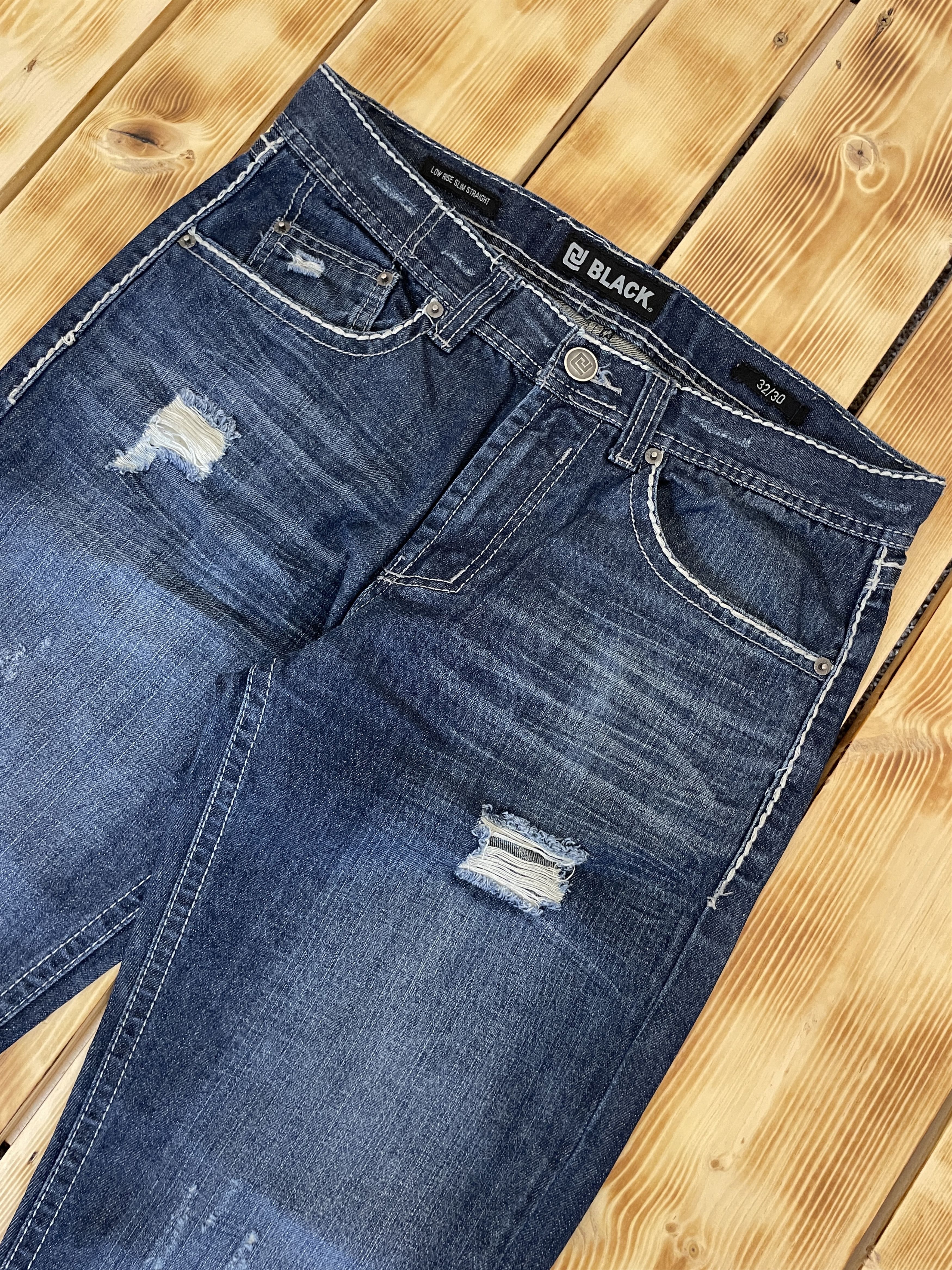 Affliction Y2K Jeans BLACK Low Rise Slim Straight Cross Pattern Size US 32 / EU 48 - 4 Thumbnail