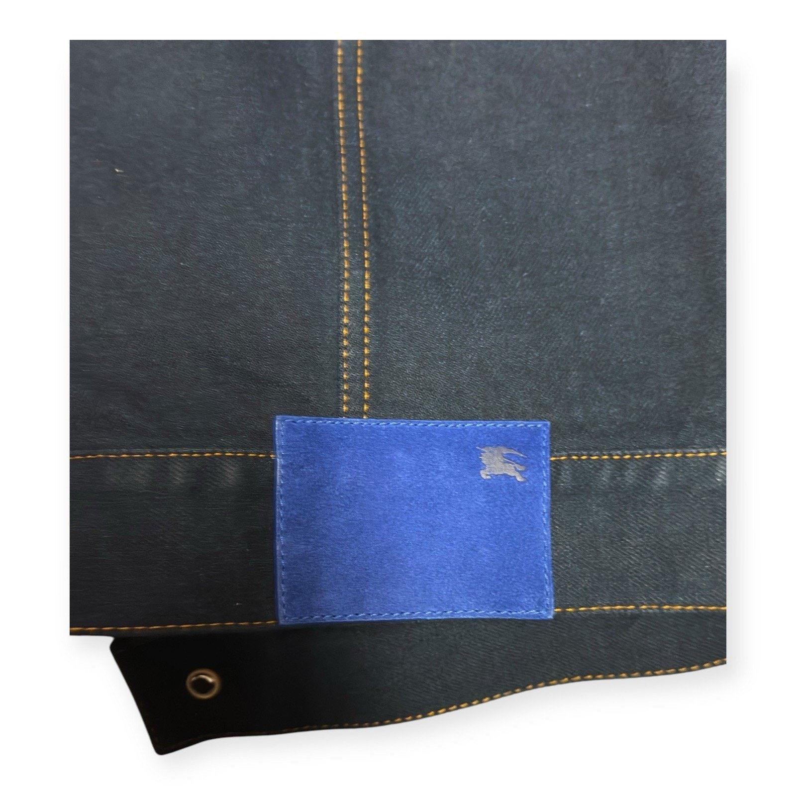 Burberry Mens London Navy Blue Denim Flocked Jacket XL $ 1790 Msrp Size US XL / EU 56 / 4 - 10 Thumbnail