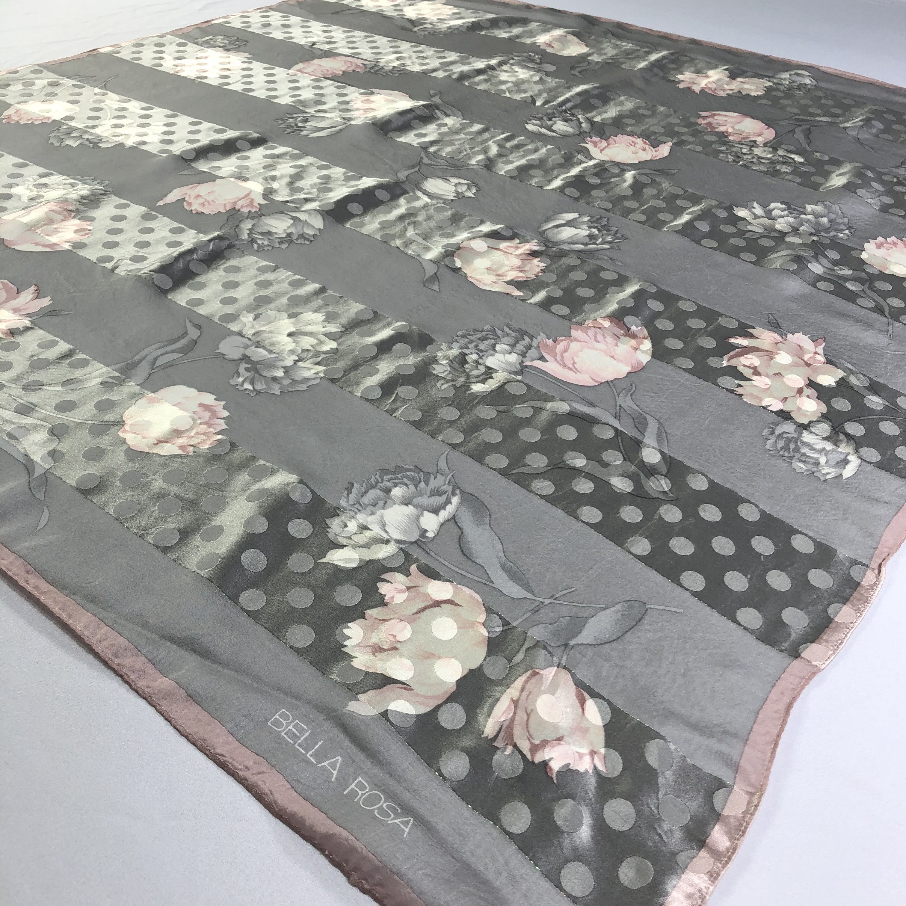 Vintage Vintage Bella Rosa Silk Scarf Size ONE SIZE - 4 Thumbnail