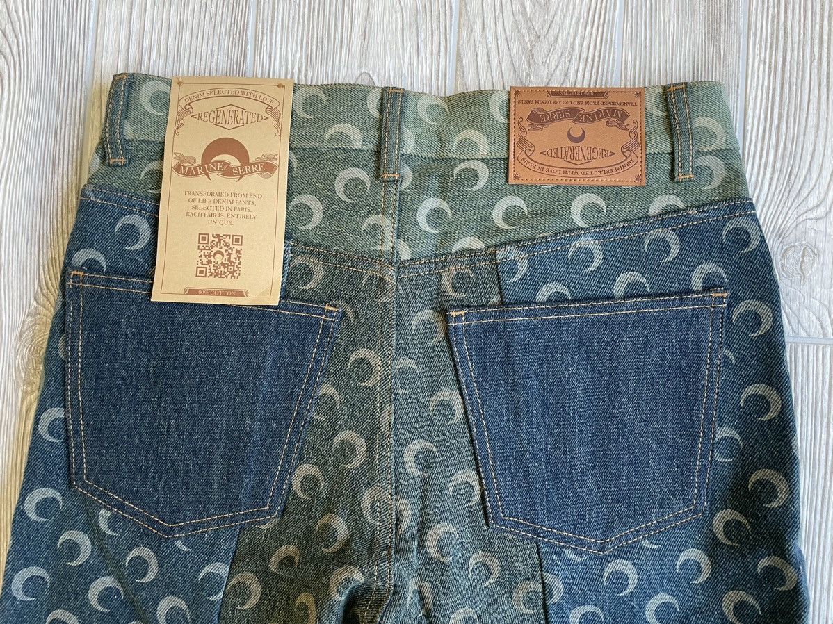 Marine Serre Petrichor Moon Green Denim Trousers Size US 28 / EU 44 - 6 Thumbnail