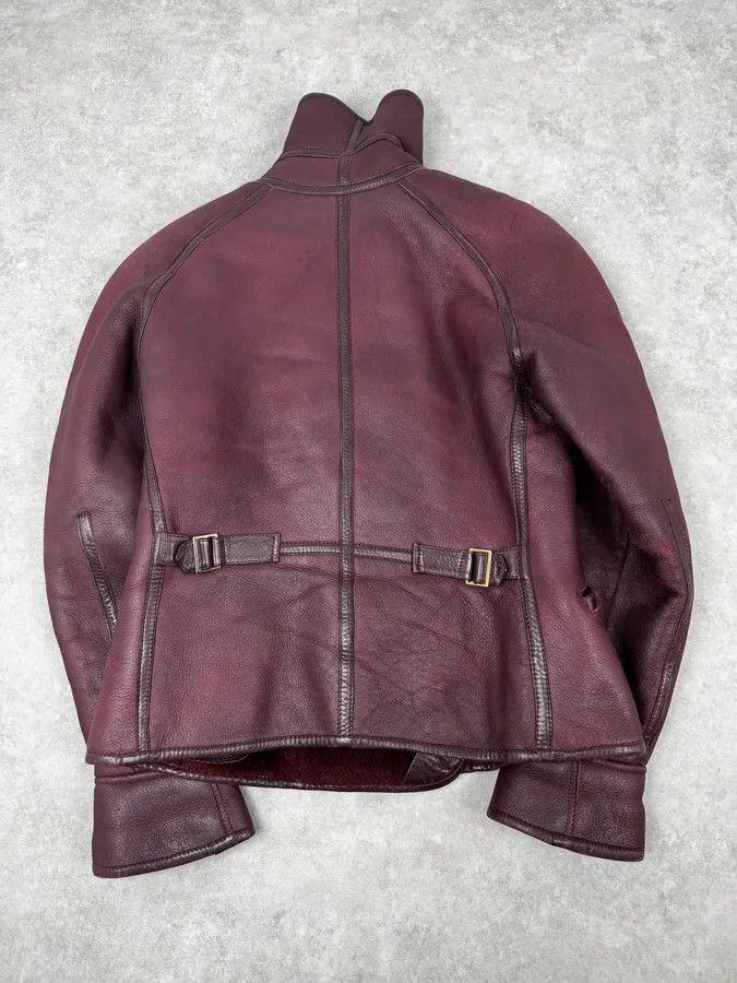 Kenzo 1990s Kenzo Bordeaux Shearling Leather Jacket Size US S / EU 44-46 / 1 - 4 Thumbnail