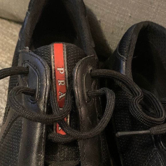 Prada Prada America's Cup Black Red 9 Leather Low Tops Size US 9 / EU 42 - 4 Thumbnail