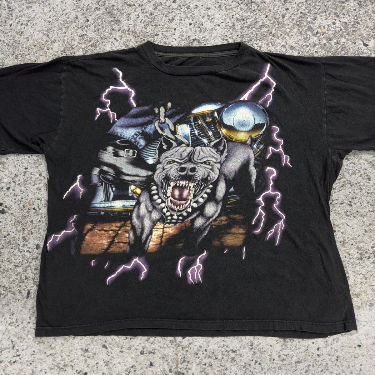 Vintage 90s American USA Thunder Faded Pitbull Tee ERD Grunge Boxy Size US XXL / EU 58 / 5 - 8 Thumbnail