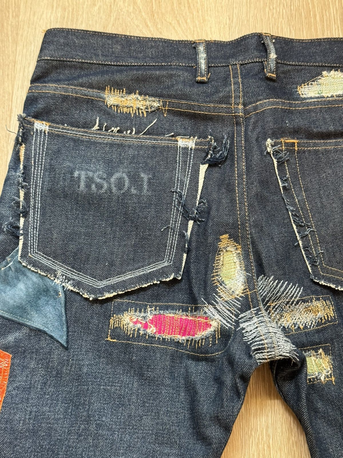 Japanese Brand × Vintage Amercian T.S.O.L patch work croc/snake leather patchwork Size US 29 - 8 Thumbnail