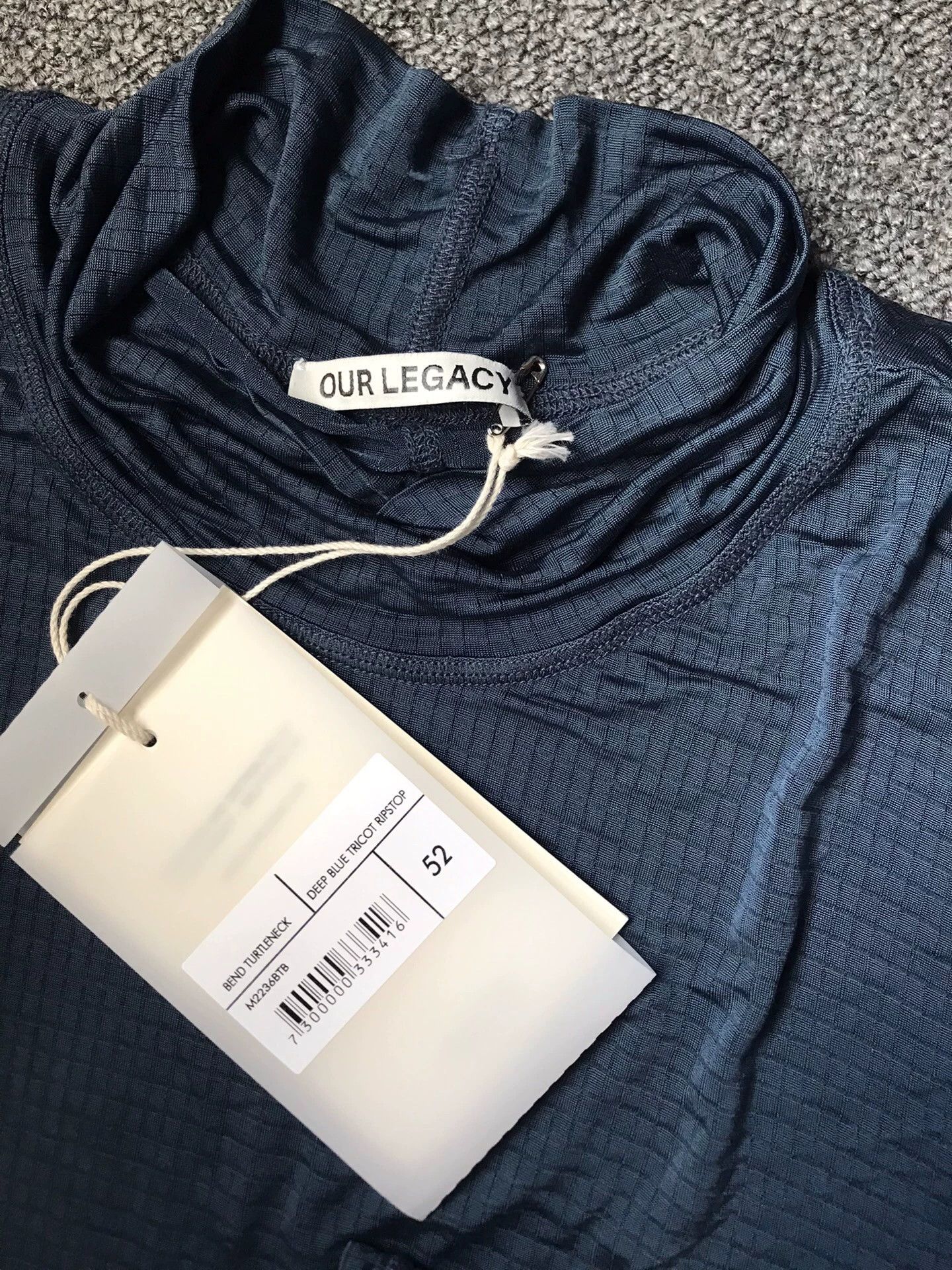 Our Legacy Our Legacy half turtleneck 3D check stretch longsleeve 52 Size US L / EU 52-54 / 3 - 7 Thumbnail