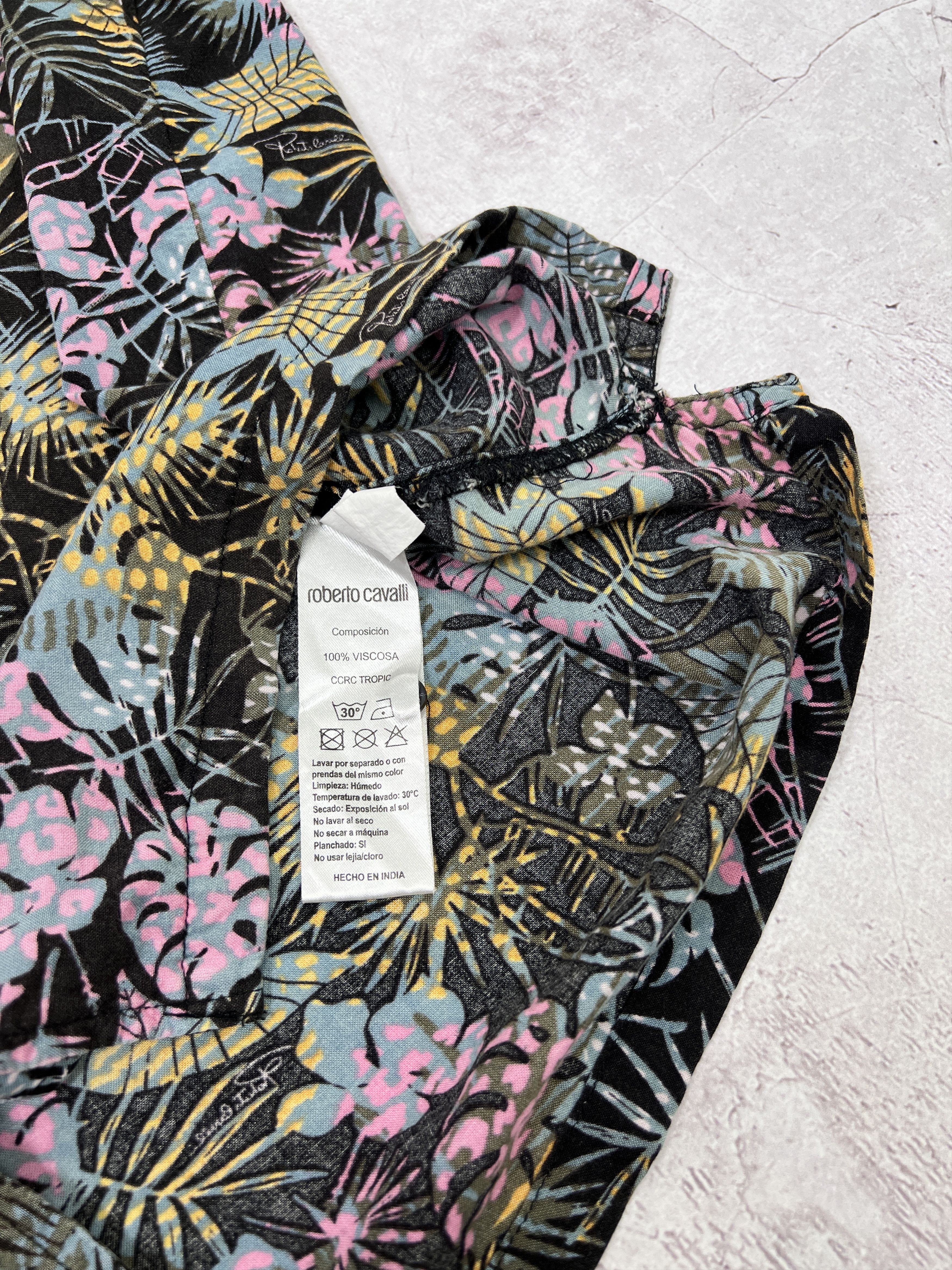 Roberto Cavalli Roberto Cavalli Hawaiian Viscose Shirt Floral Pattern Size US L / EU 52-54 / 3 - 8 Thumbnail