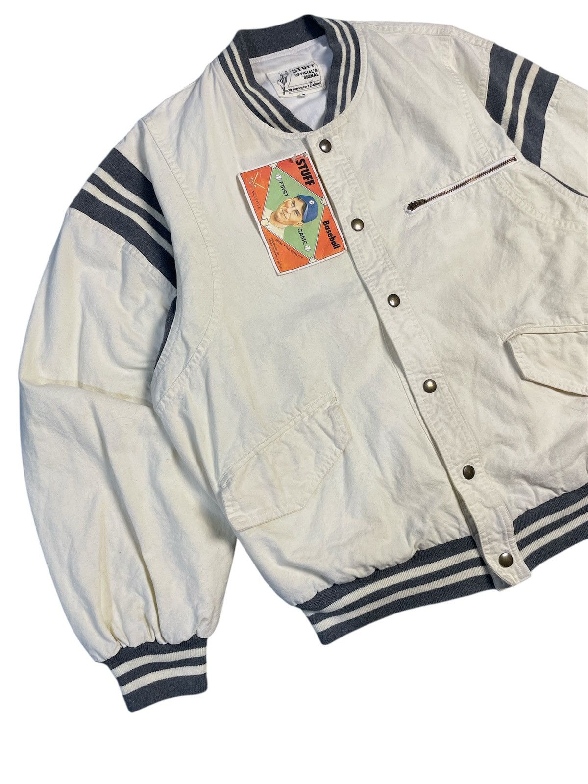Japanese Brand Vintage Edwin Stuff “First Game” Baseball Varsity Jacket Size US M / EU 48-50 / 2 - 3 Thumbnail