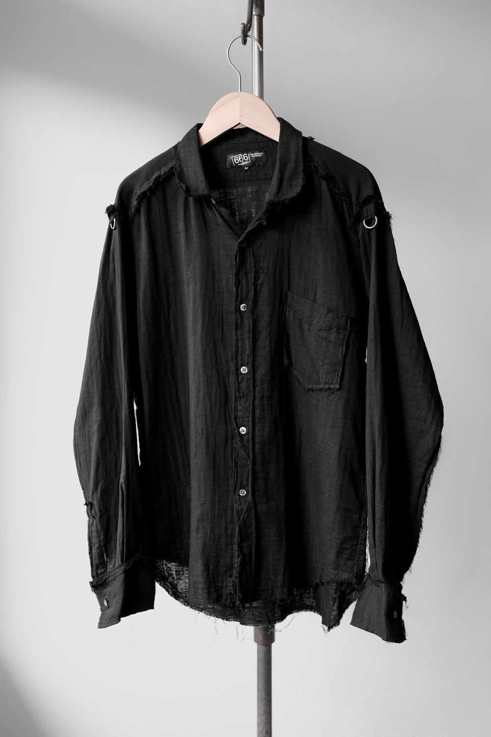 666 Muslin Black Shirt Made in Japan