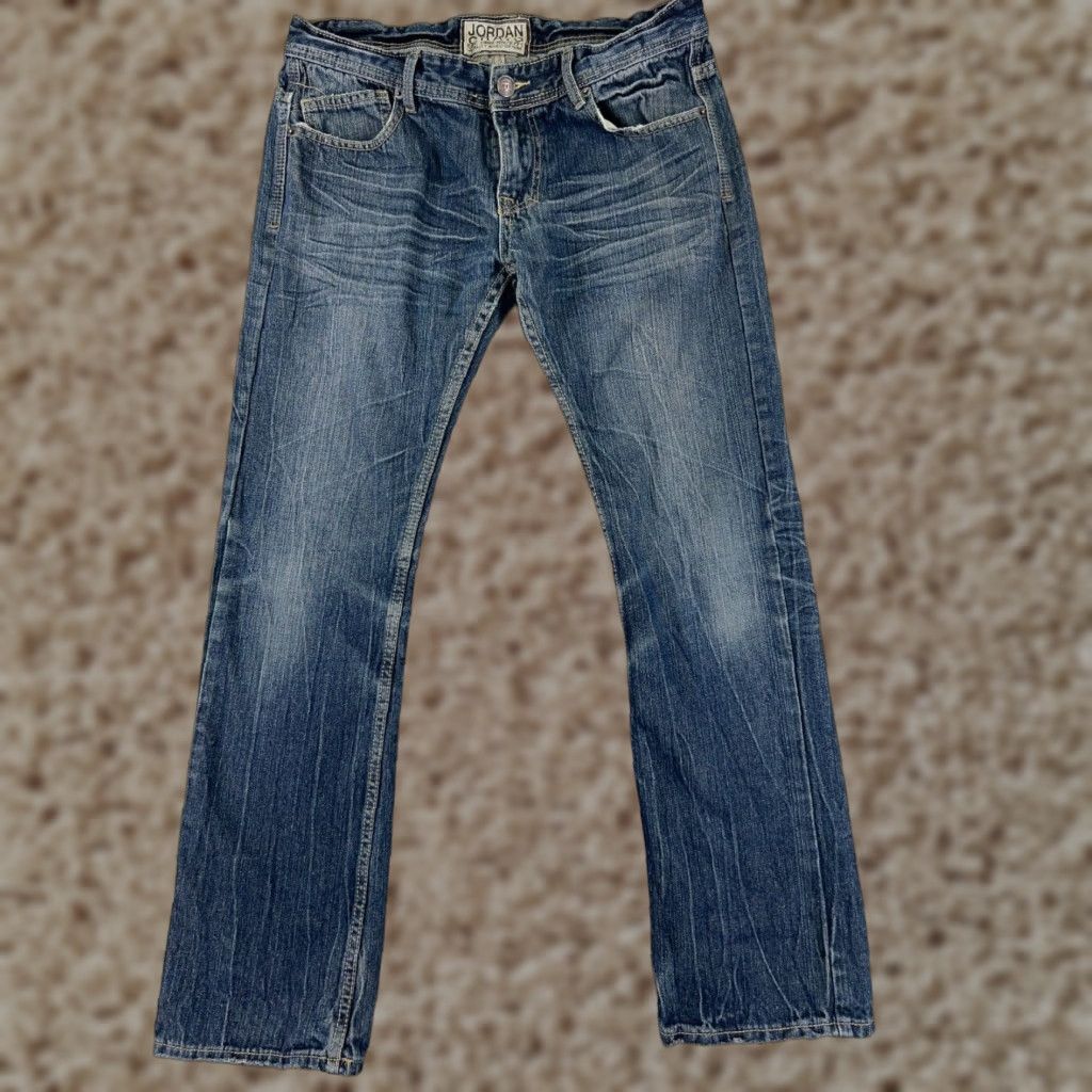 Jordan Craig Jordan Craig Jeans Adult 32 Blue Denim Boot Cut Distressed 32x32 Mens Size US 32 / EU 48 - 1 Thumbnail