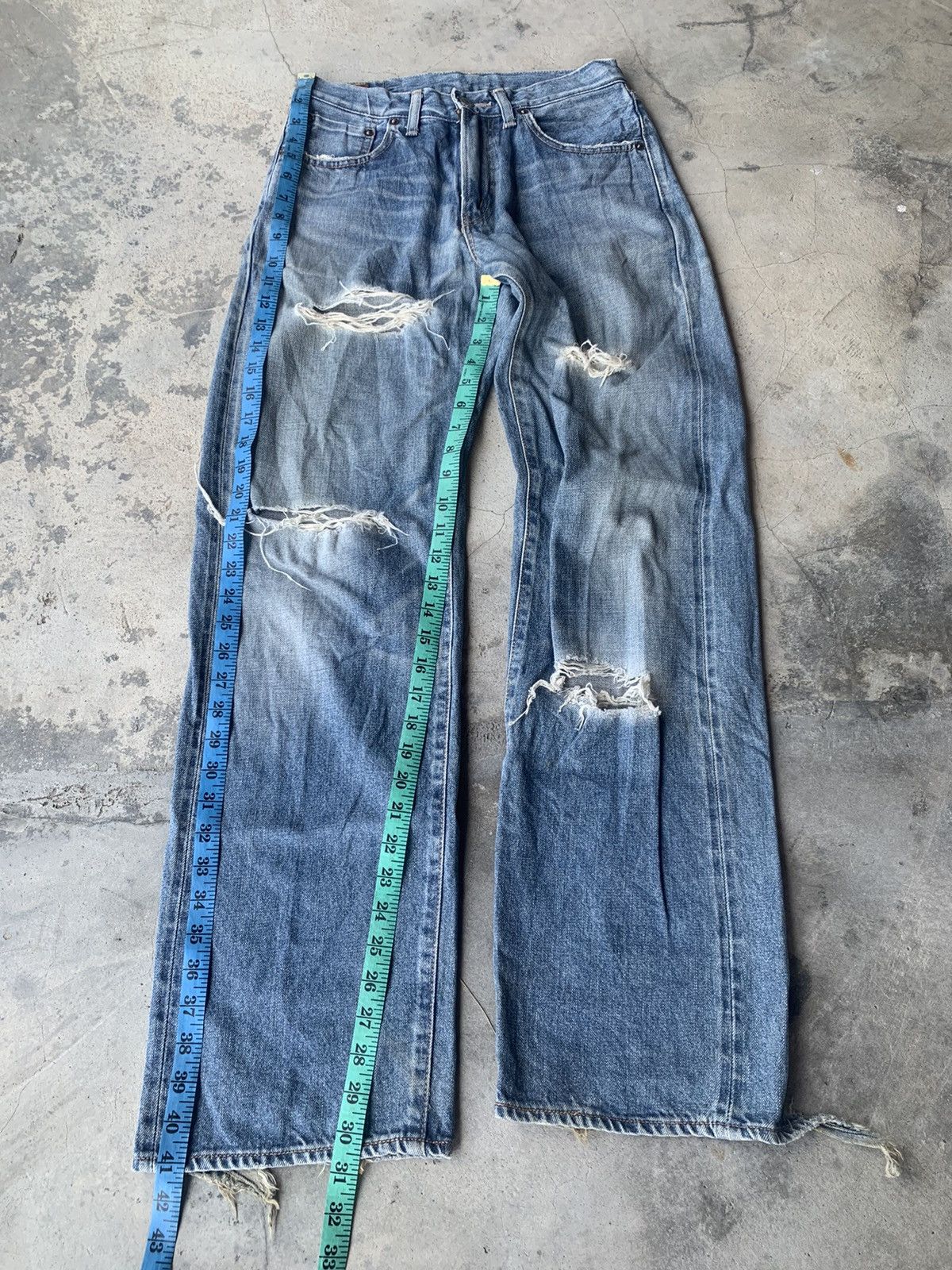 Edwin Distressed SOMETHING EDWIN S505 selvedge. Size US 28 / EU 44 - 5 Thumbnail