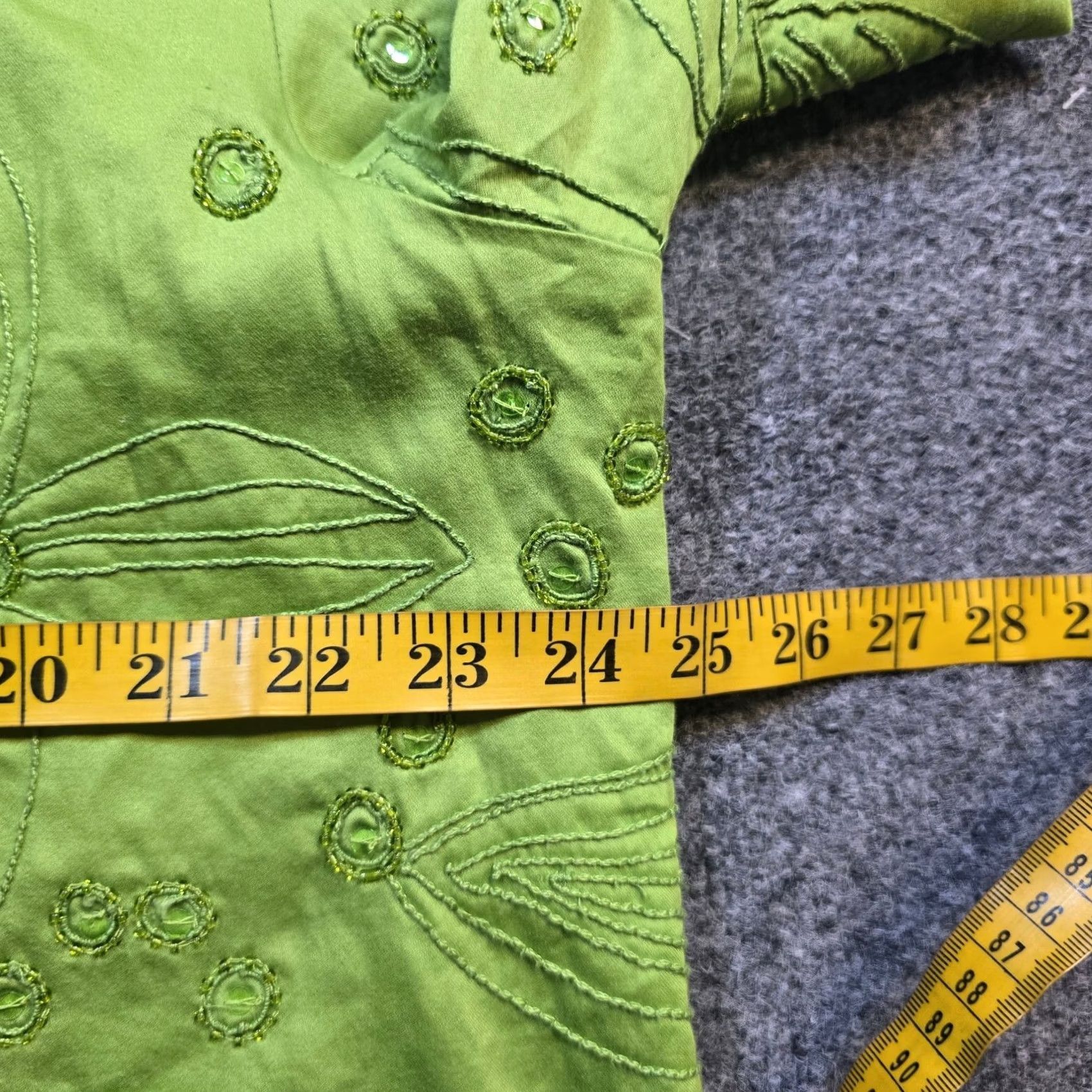 Vintage Chicos Jacket Women XL Green Embroidery Blazer Sequin Floral Lined Career Casual Shirt? Size XL / US 12-14 / IT 48-50 - 6 Thumbnail
