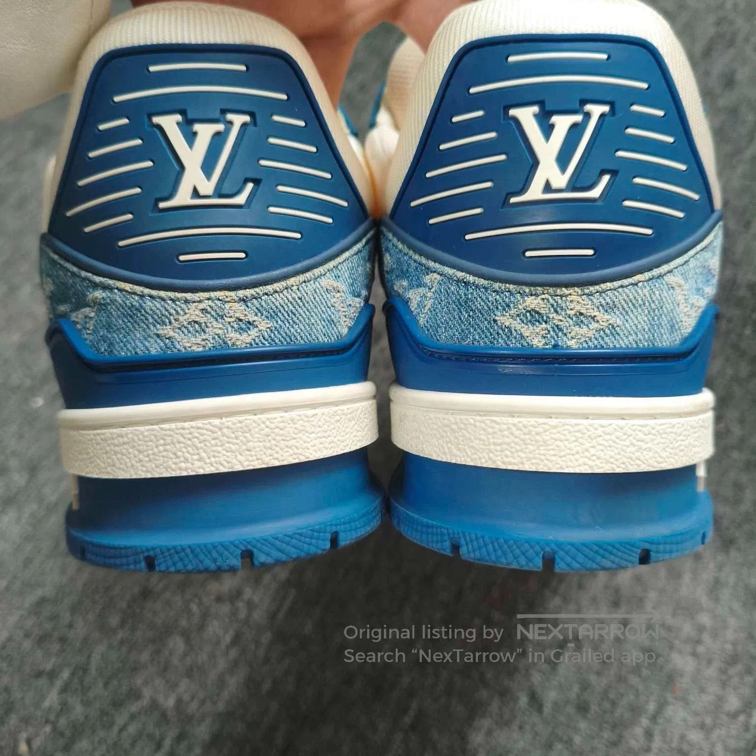 Louis Vuitton LV Trainer Blue White Denim Size 42. Size US 9 / EU 42 - 5 Thumbnail