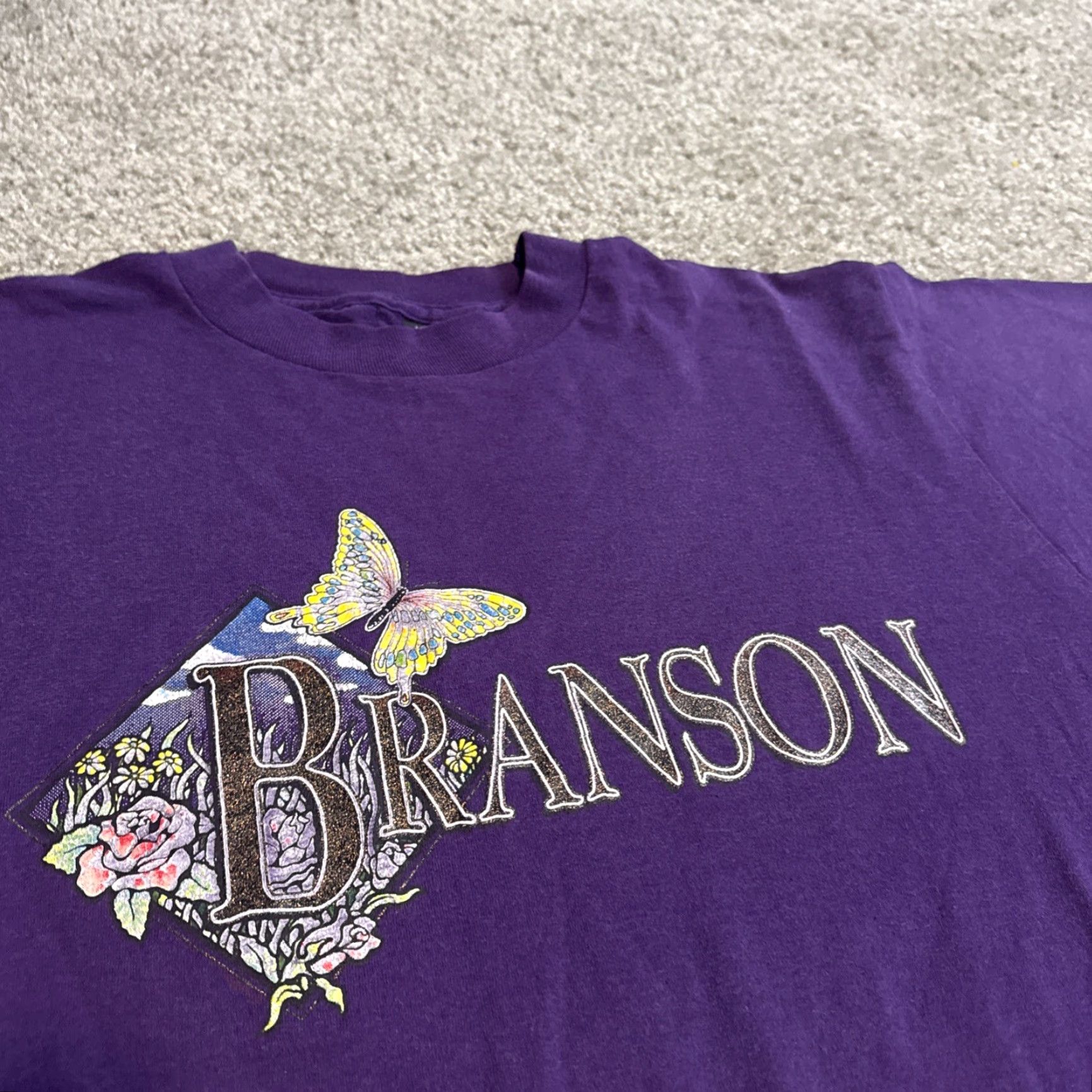 Vintage VINTAGE 90s Branson Missouri Butterfly Purple T-Shirt L Screen Stars Unisex Adults Mens Womens Size US L / EU 52-54 / 3 - 3 Thumbnail
