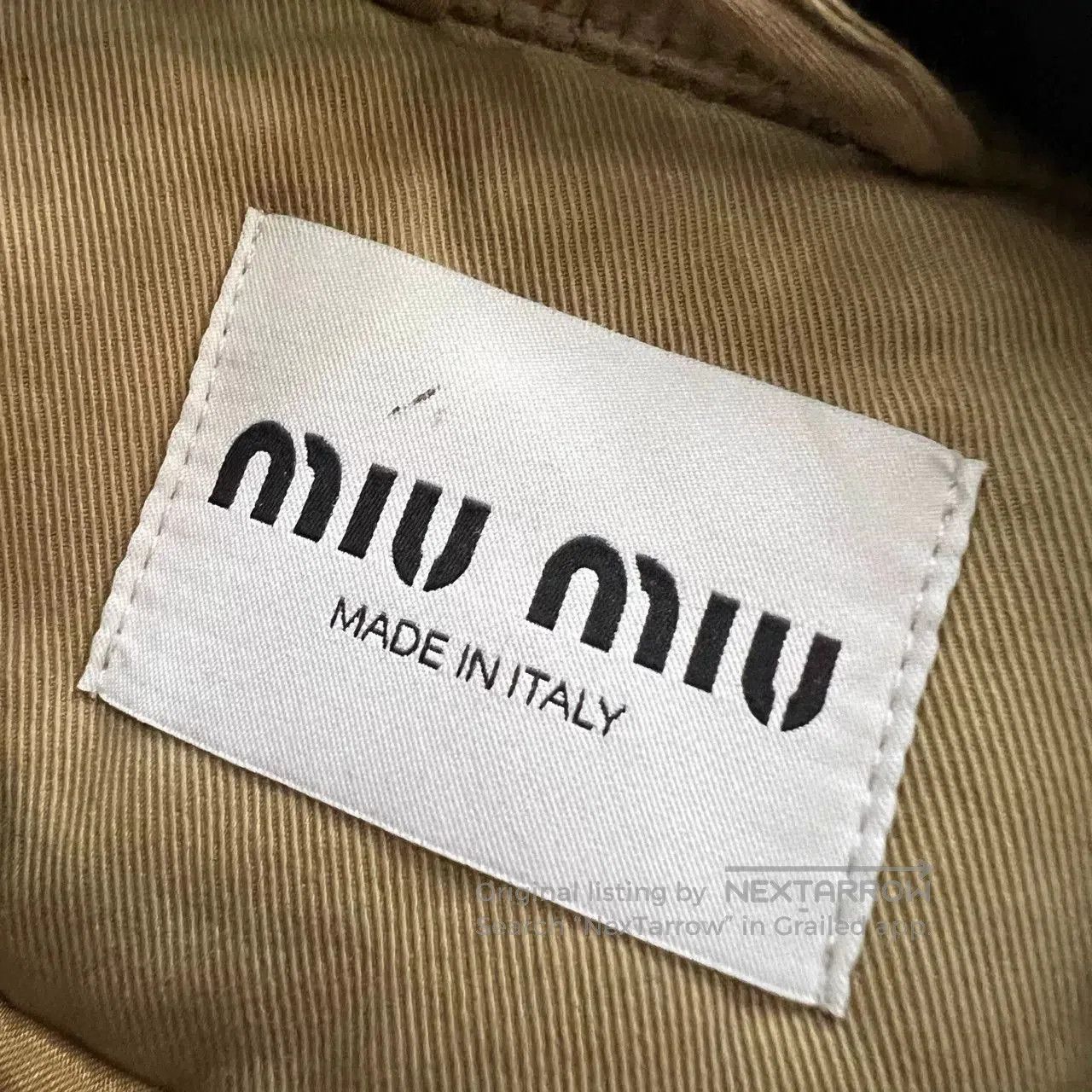 Miu Miu Miu Miu Khaki Embroidered Logo Jacket. Size M / US 6-8 / IT 42-44 - 3 Thumbnail