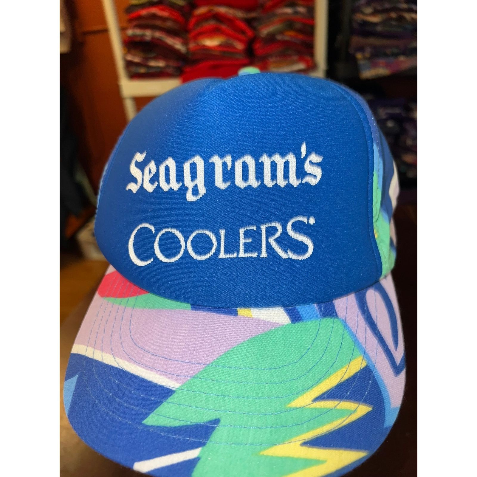 Vintage Vintage Seagrams Hat Seagram's Coolers Alcohol Drink Blue Size ONE SIZE - 3 Thumbnail