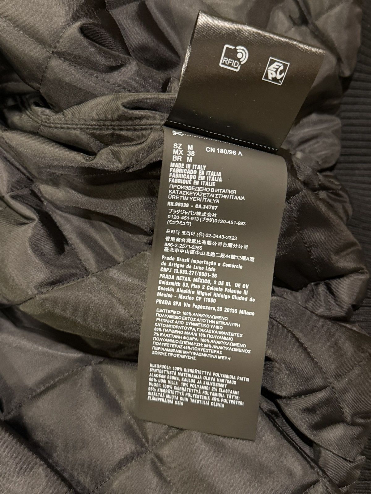 Prada Prada Re-Nylon Triangle Logo Black Bomber Jacket Size US M / EU 48-50 / 2 - 18 Thumbnail