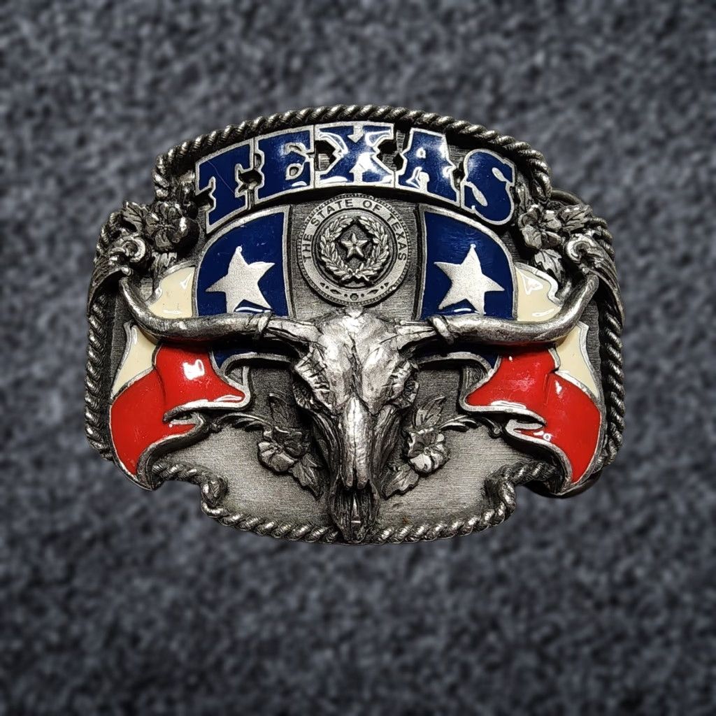 Vintage VINTAGE Siskiyou Belt Buckle Cowboy Western 1990s Texas Longhorn Pewter Silver Mens Size ONE SIZE - 1 Thumbnail