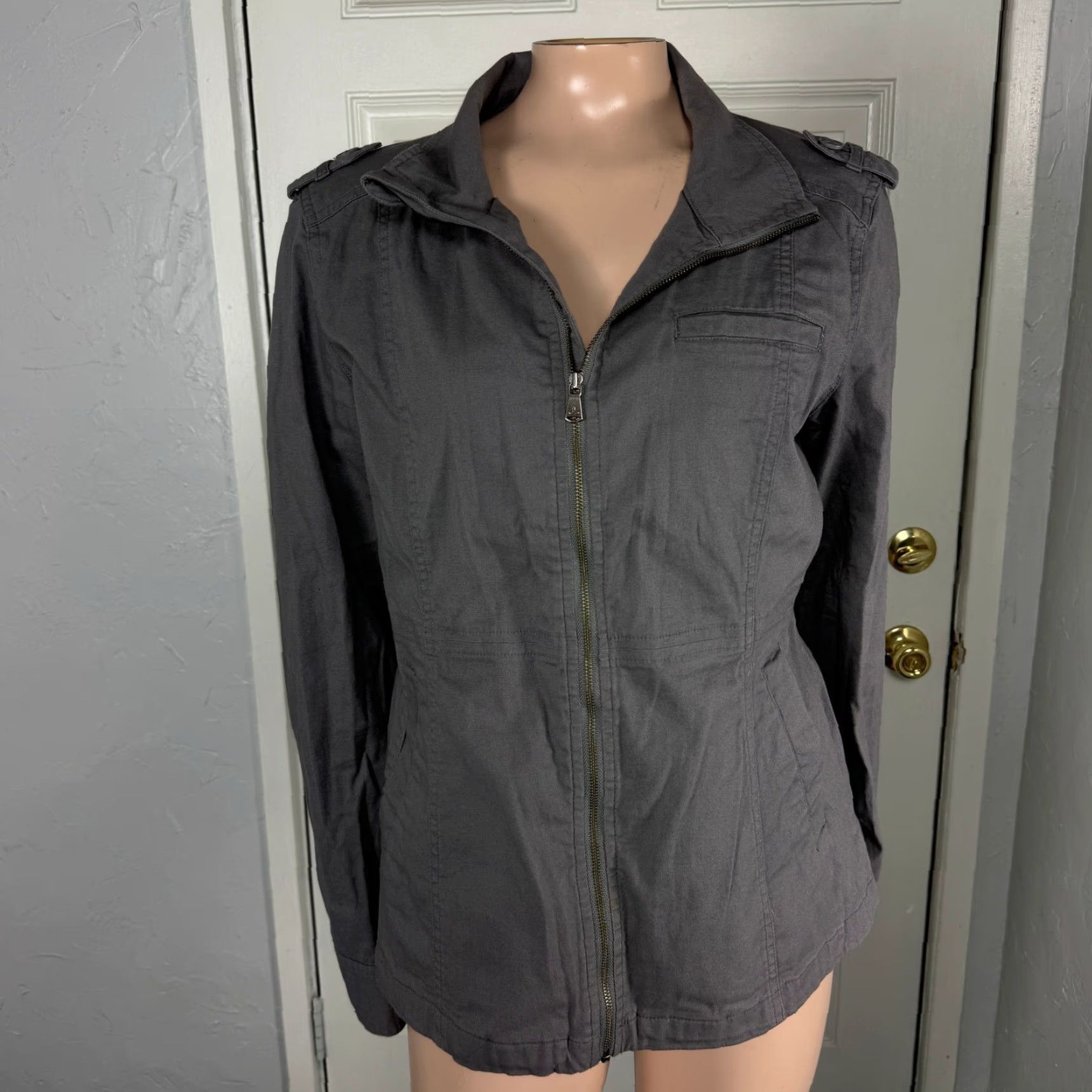 Prana Prana Mayve Women's Jacket Coat Medium Short Cotton Zip Logo Solid Long Sleeve Casual Winter Fall Spring Size M / US 6-8 / IT 42-44 - 2 Thumbnail