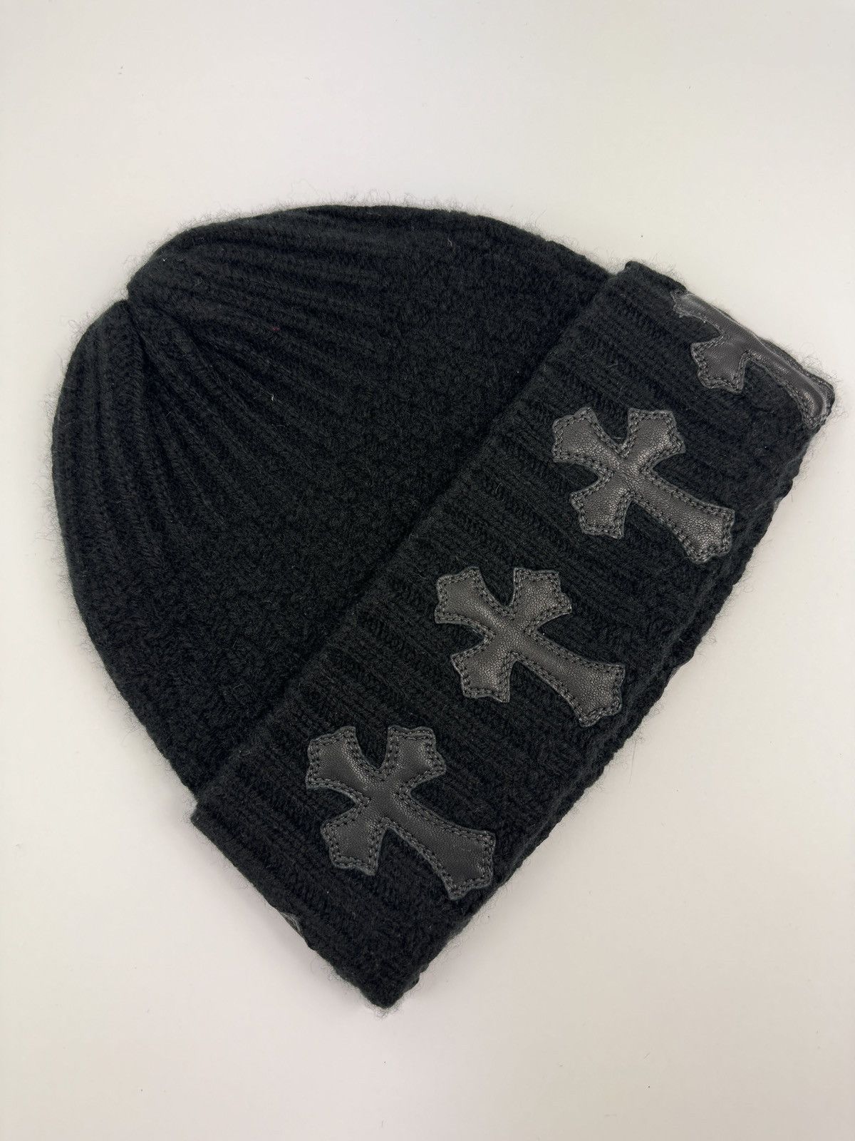 Chrome Hearts LEATHER CROSS PATCH BEANIE ‼️RARE‼️ Size ONE SIZE - 1 Thumbnail