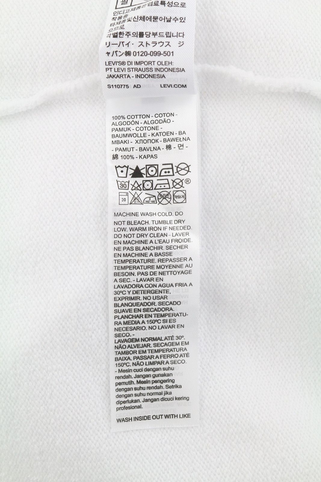 Levi's RELAXED FIT M White Logo Crew Neck Cotton Pullover 87102 Size US M / EU 48-50 / 2 - 9 Thumbnail