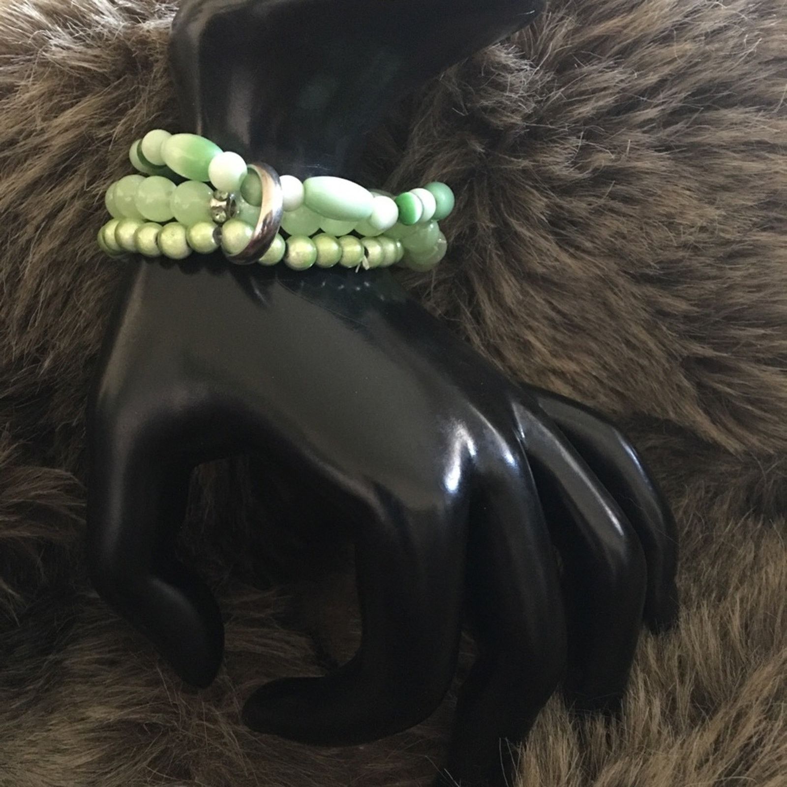 Jewelry Three green tone glass bead bracelet bundle Size ONE SIZE - 2 Thumbnail