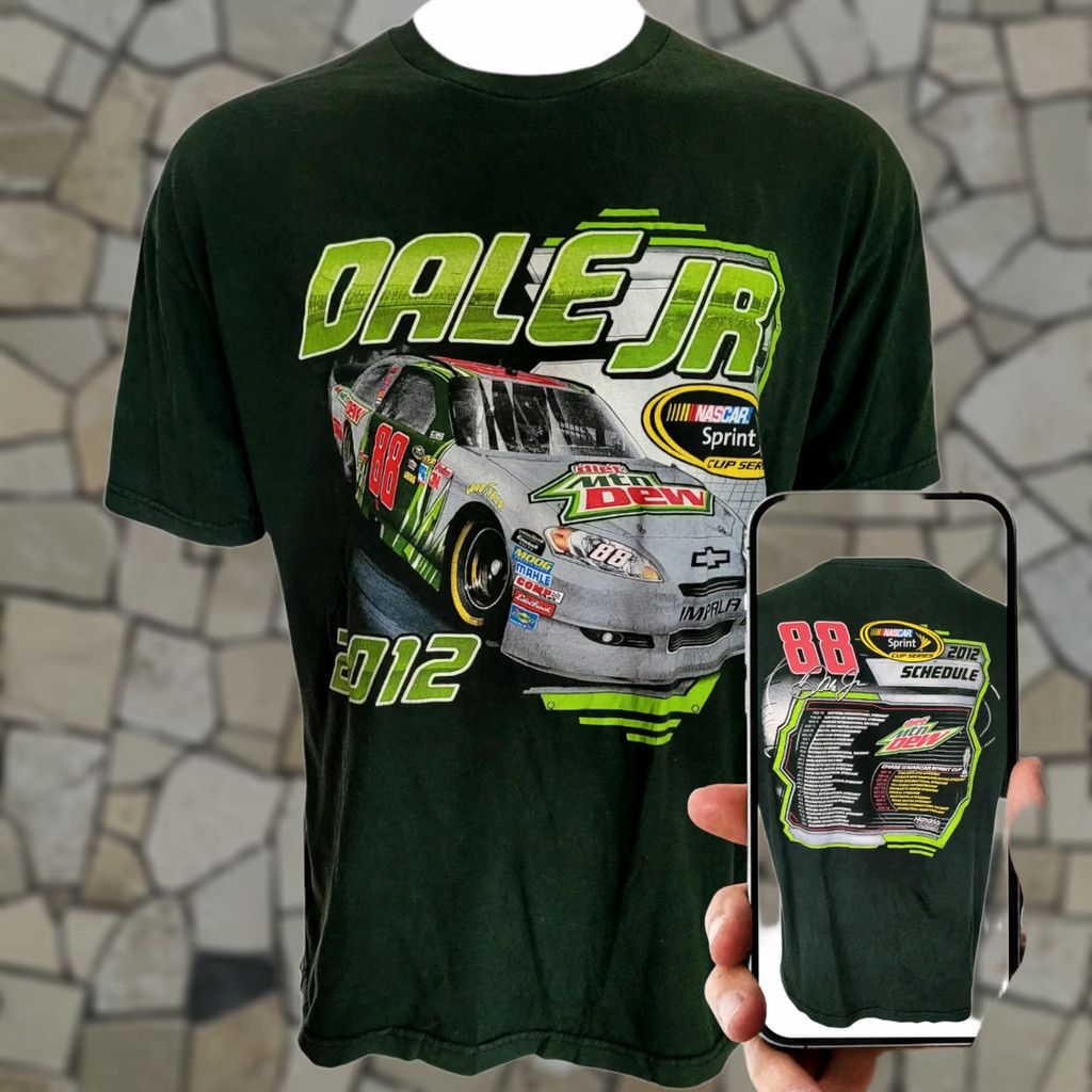 NASCAR Vintage NASCAR Dale Earnhardt Jr. #88 Diet Mountain Dew T-Shirt XL Black/Green NASCAR Shirt Mens Size US XL / EU 56 / 4 - 1 Thumbnail