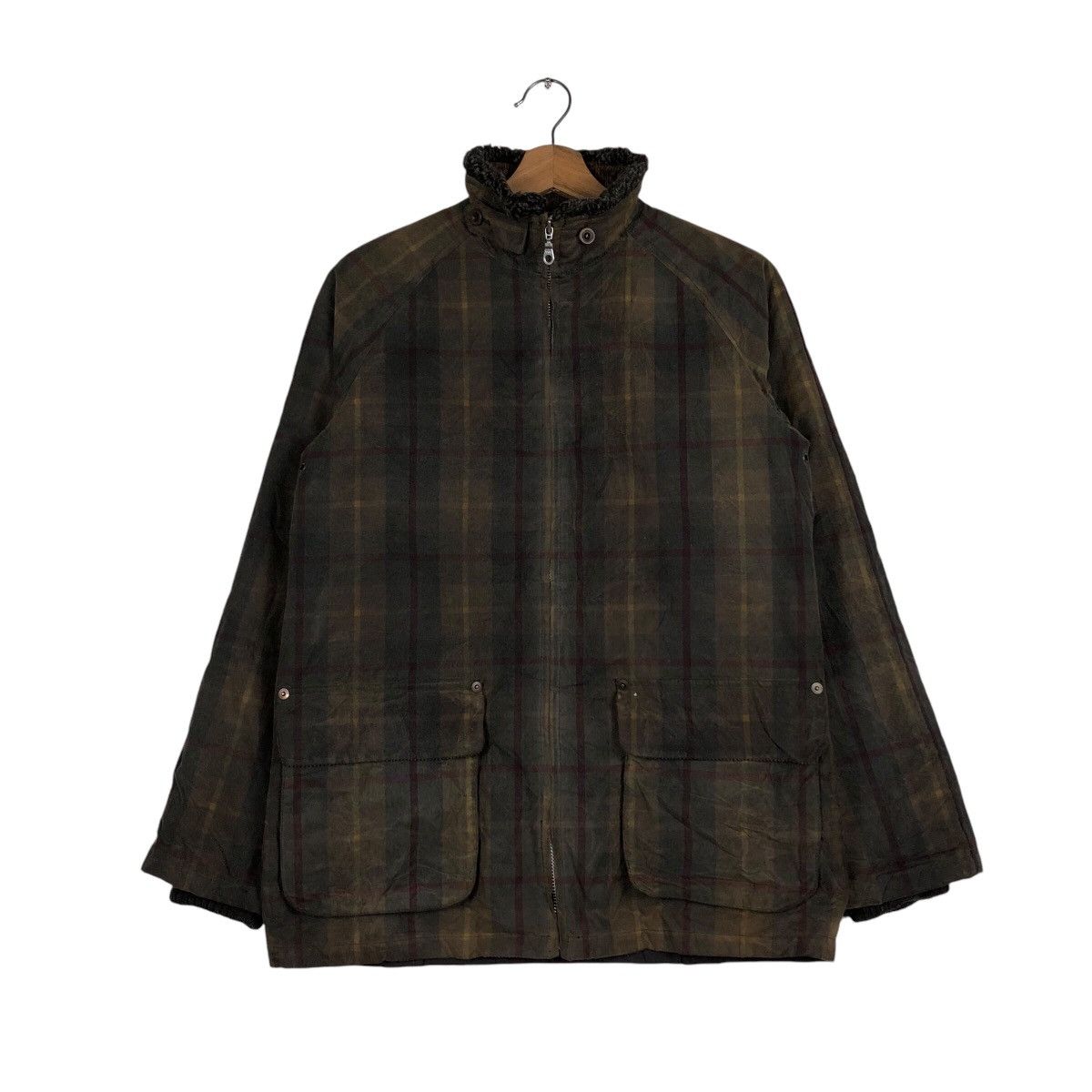 Japanese Brand Vintage Chore Worker Jacket blanc bleu minuit Tartan Design Size US M / EU 48-50 / 2 - 2 Thumbnail