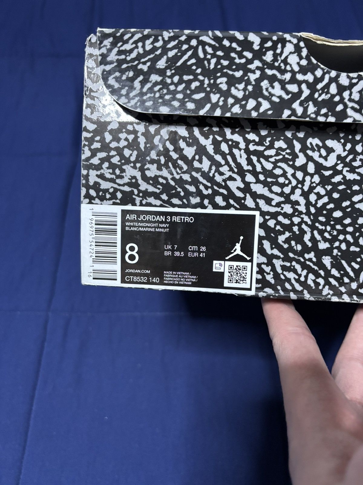 Jordan Brand Air Jordan 3 Retro Midnight Navy 2023 Size 8 Size US 8 / EU 41 - 10 Thumbnail