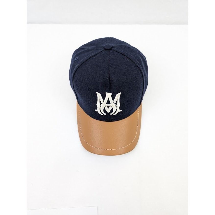 Amiri o1rshd1 Size: OS / Wool/Leather MA Hat / Cap in Navy Size ONE SIZE - 2 Thumbnail