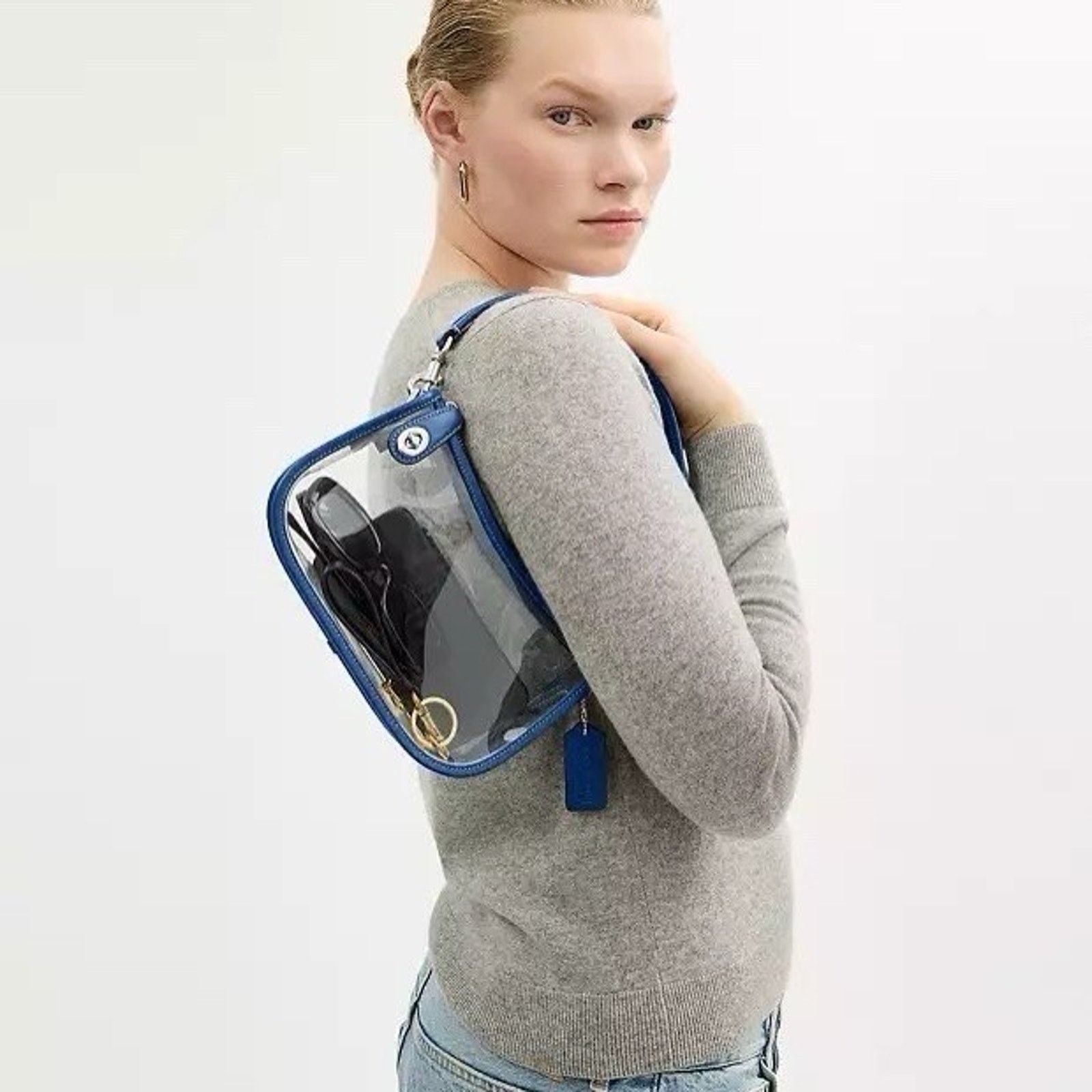 Coach NWT Coach Stadium Swinger Bag Clear Dust Bag CBH13 True Blue Size ONE SIZE - 5 Thumbnail