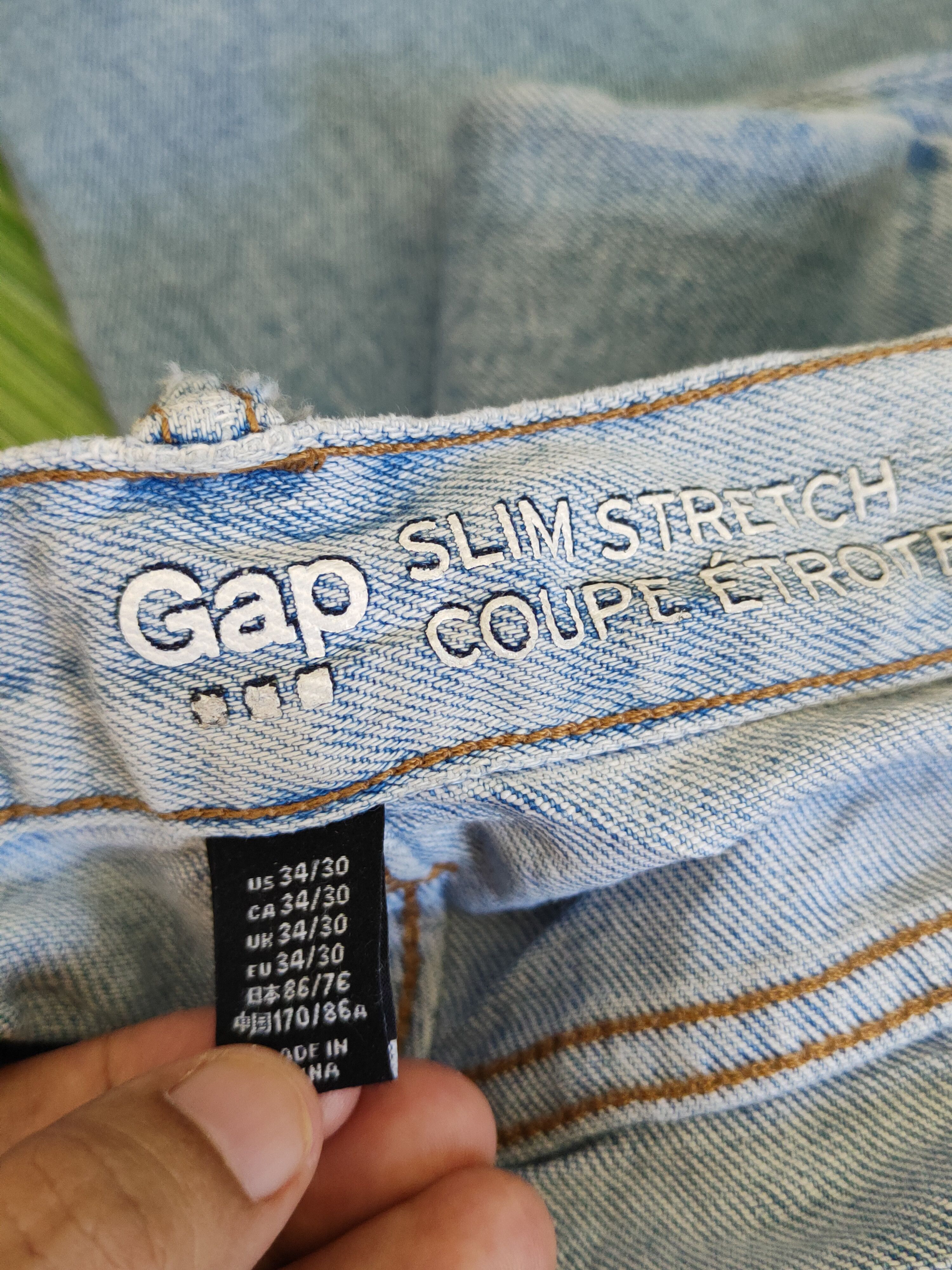 Gap Gap Blue Faded Distressed Ripped Slim Stretch Jeans #S1680 Size US 34 / EU 50 - 14 Thumbnail