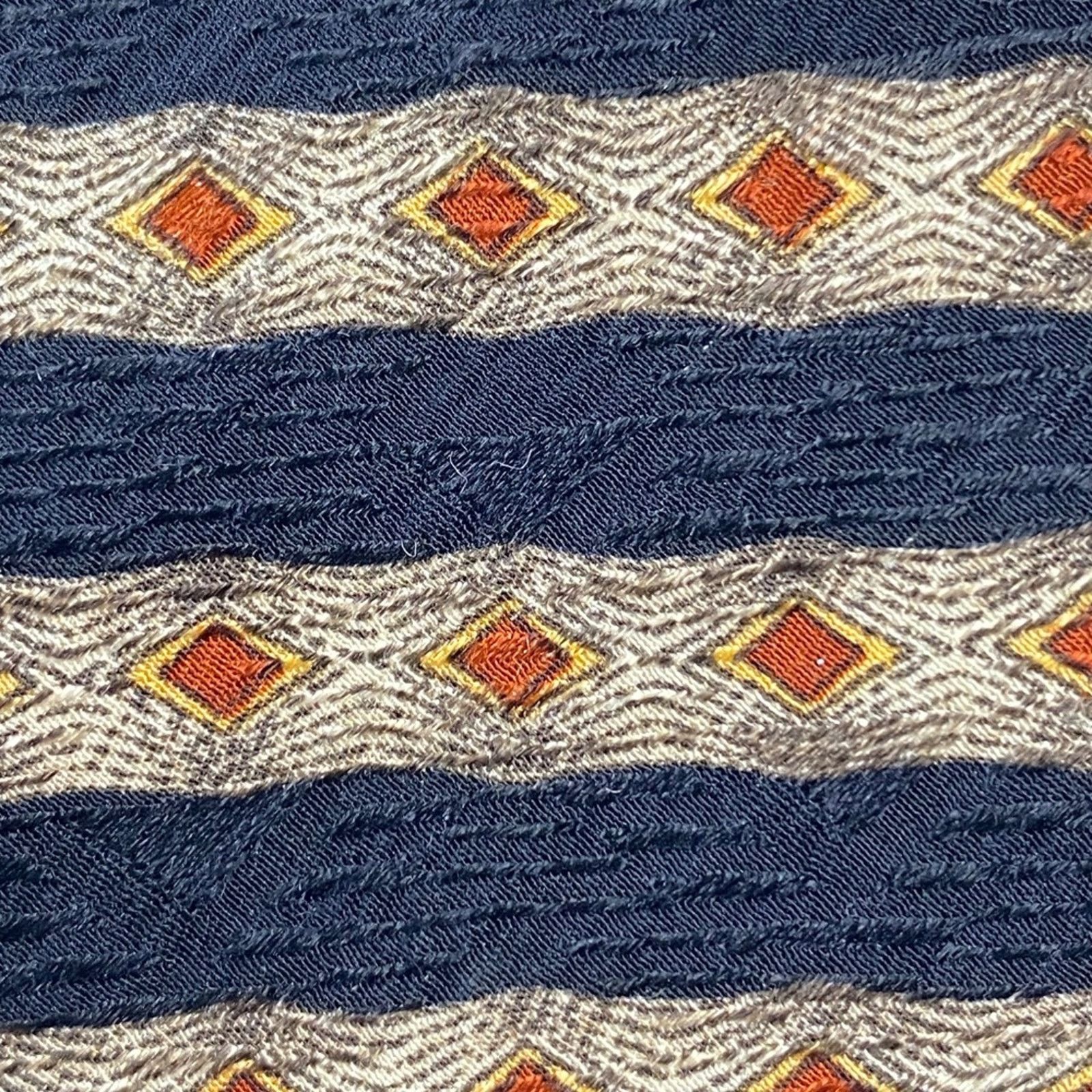 Mulberry MULBERRYV Silk Tie Necktie Geometric Classic Stripe Pattern Size ONE SIZE - 3 Thumbnail