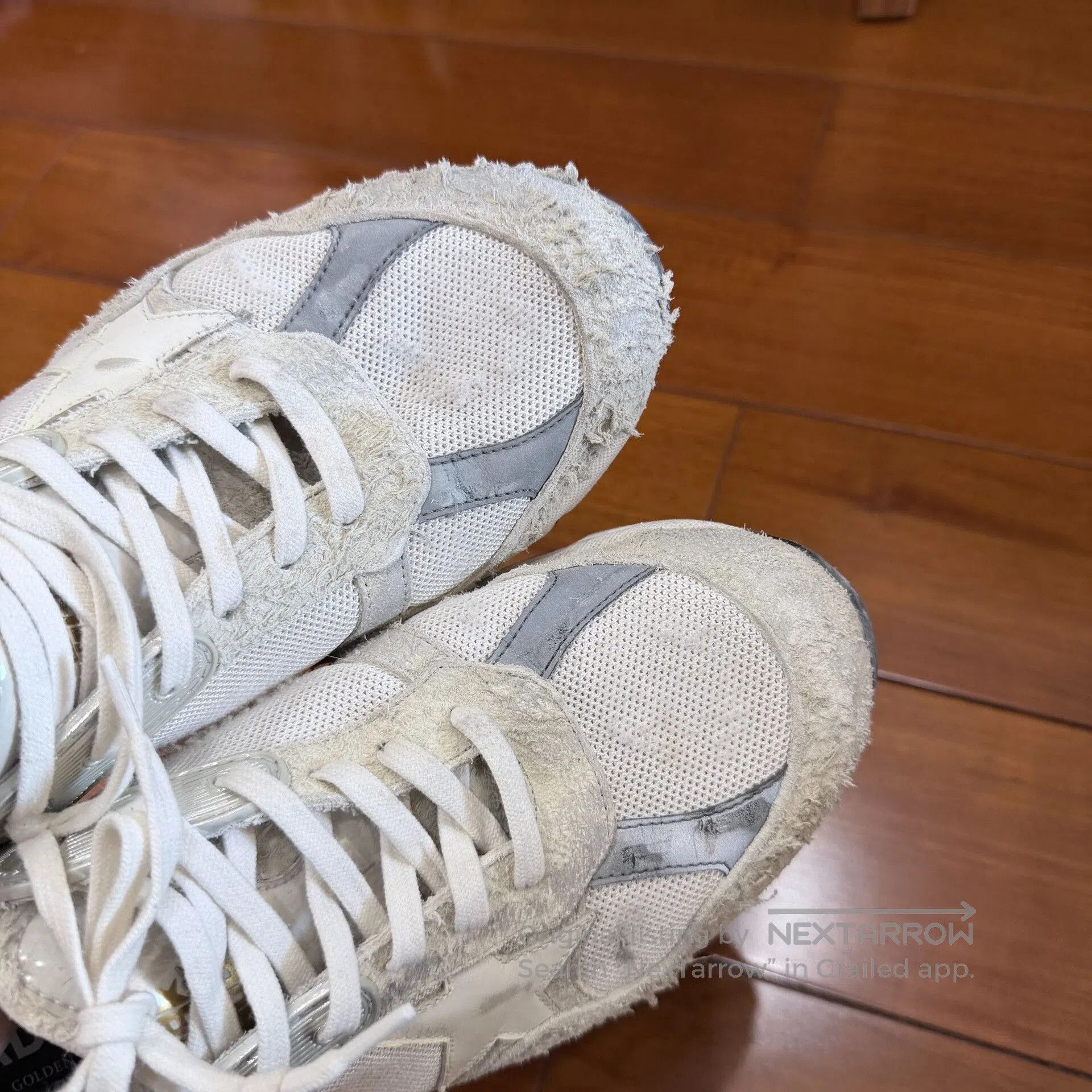 Golden Goose Golden Goose Dadstar White Distressed Sneakers. Size US 8 / EU 41 - 6 Thumbnail