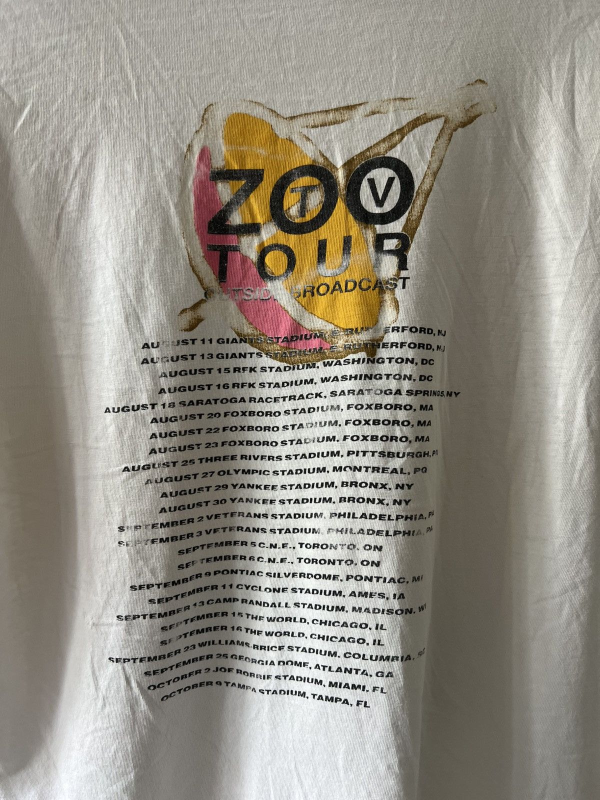Band Tees × Vintage Vintage U2 Zoo TV Tour Shirt – 1992 Outside Broadcast (L) Size US L / EU 52-54 / 3 - 3 Thumbnail