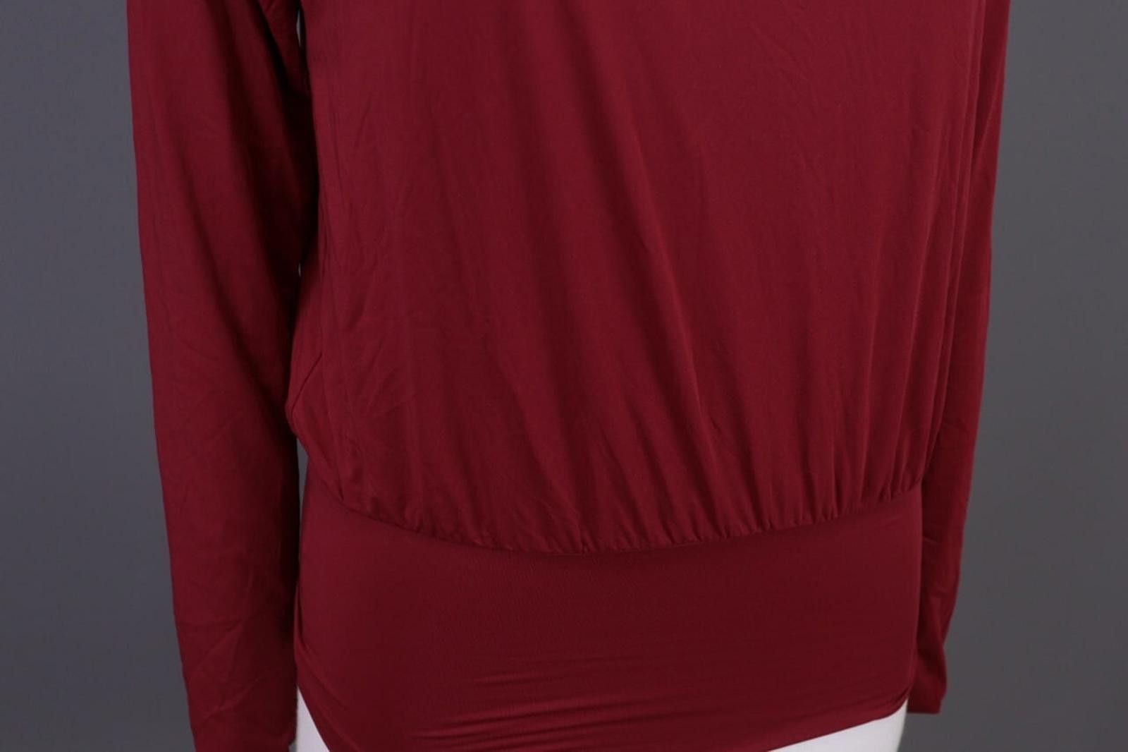 Wolford Wolford Burgundy Stretch Long Sleeve Pullover Sweater Size ONE SIZE - 7 Thumbnail