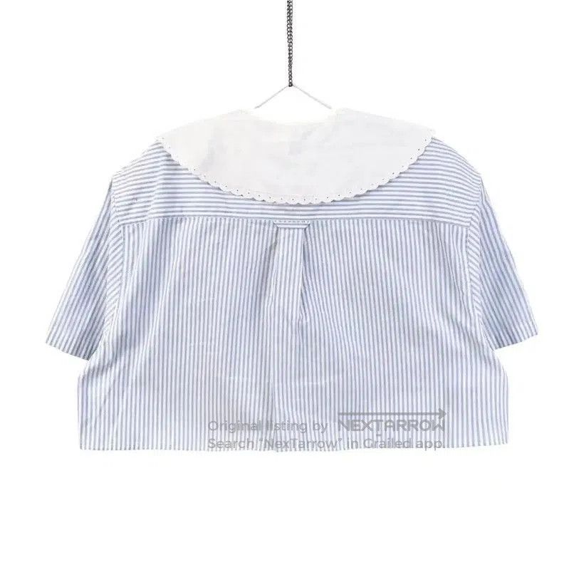 Miu Miu Miu Miu Pale Blue Cotton Blouse with Large Collar . Size XXS / US 00 / IT 34 - 2 Thumbnail